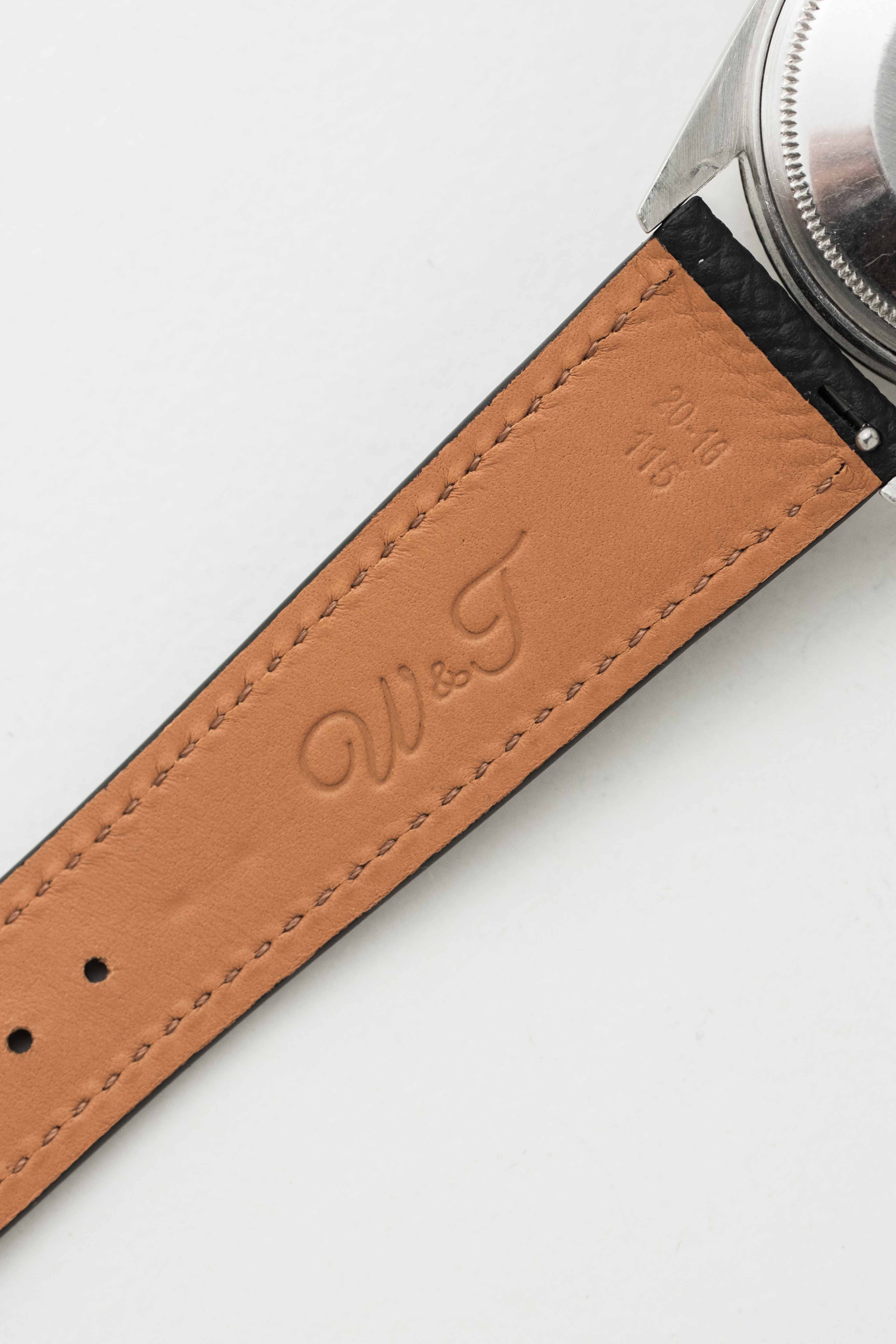 Black Grained Calf Leather Watch Strap