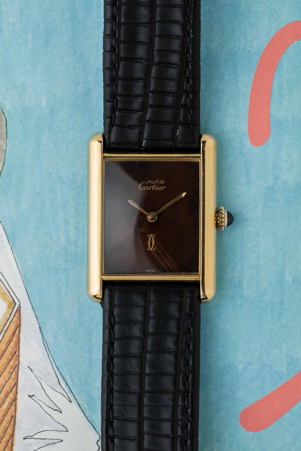 [カルティエ]1970s Pre Tank Must M 5663 CartierMustdeCartierTank_Wood_