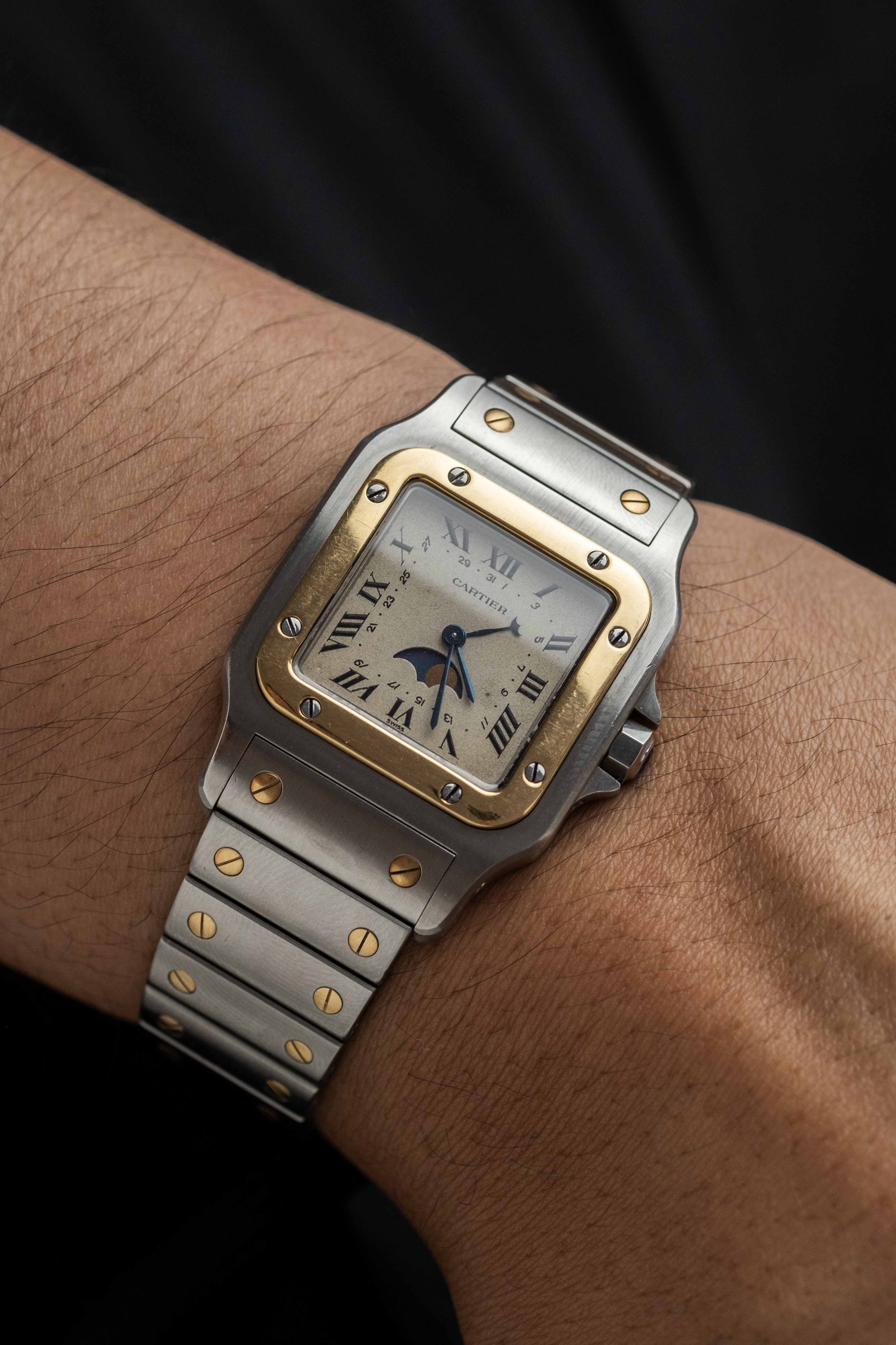 Cartier Santos Galbee Ref. 119901 'Moonphase' 1990's