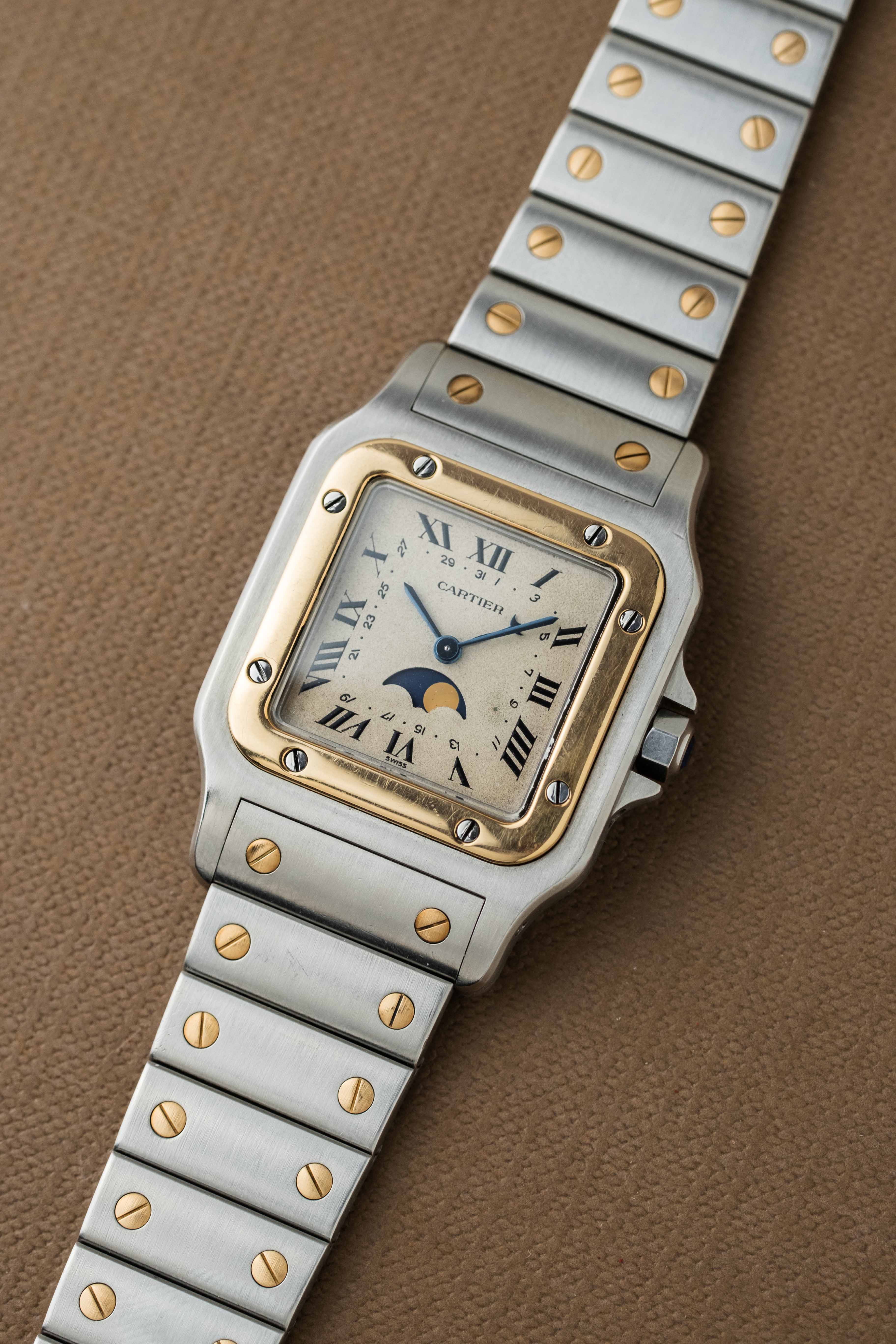 Cartier Santos Galbee Ref. 119901 'Moonphase' 1990's