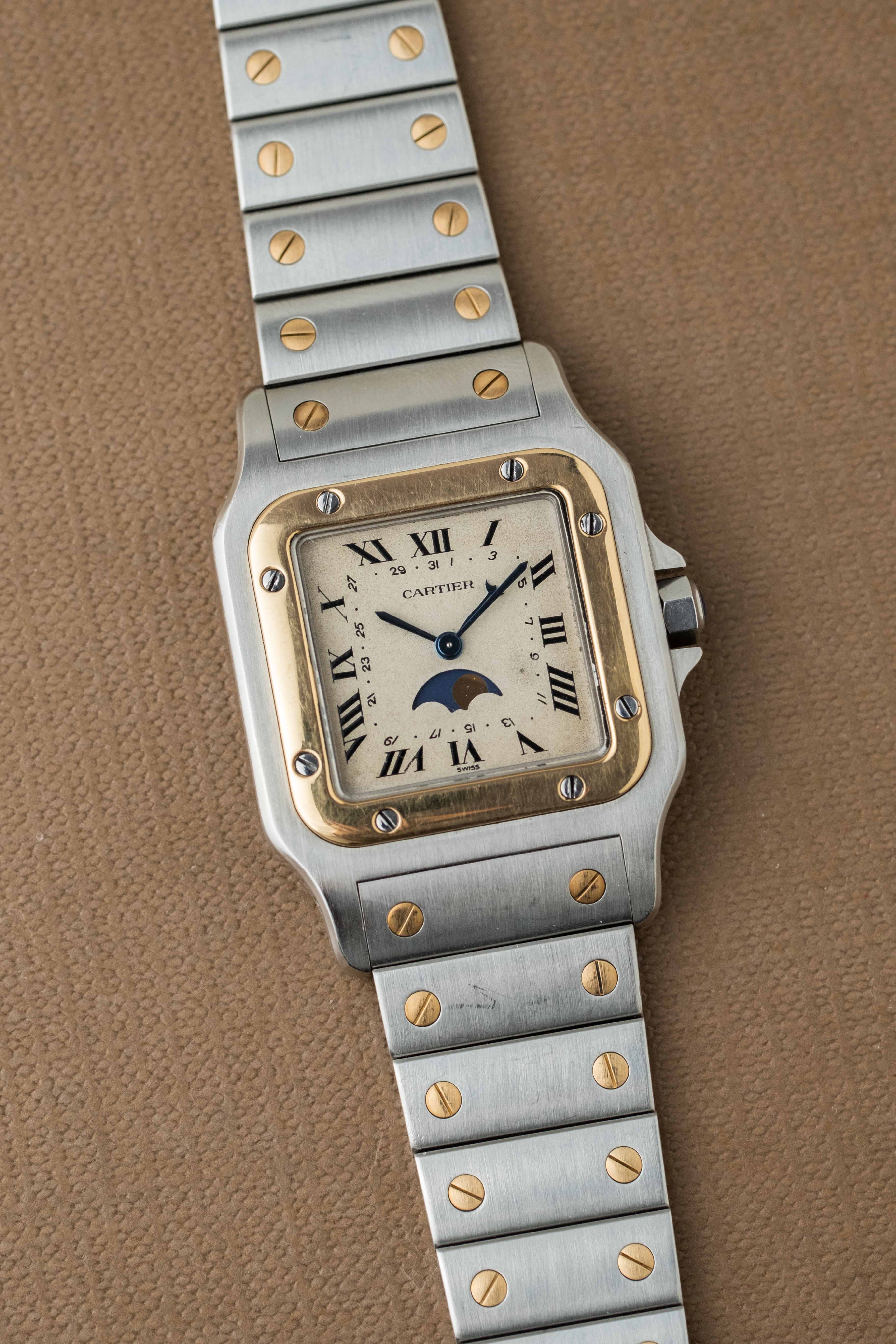 Cartier Santos Galbee Ref. 119901 'Moonphase' 1990's