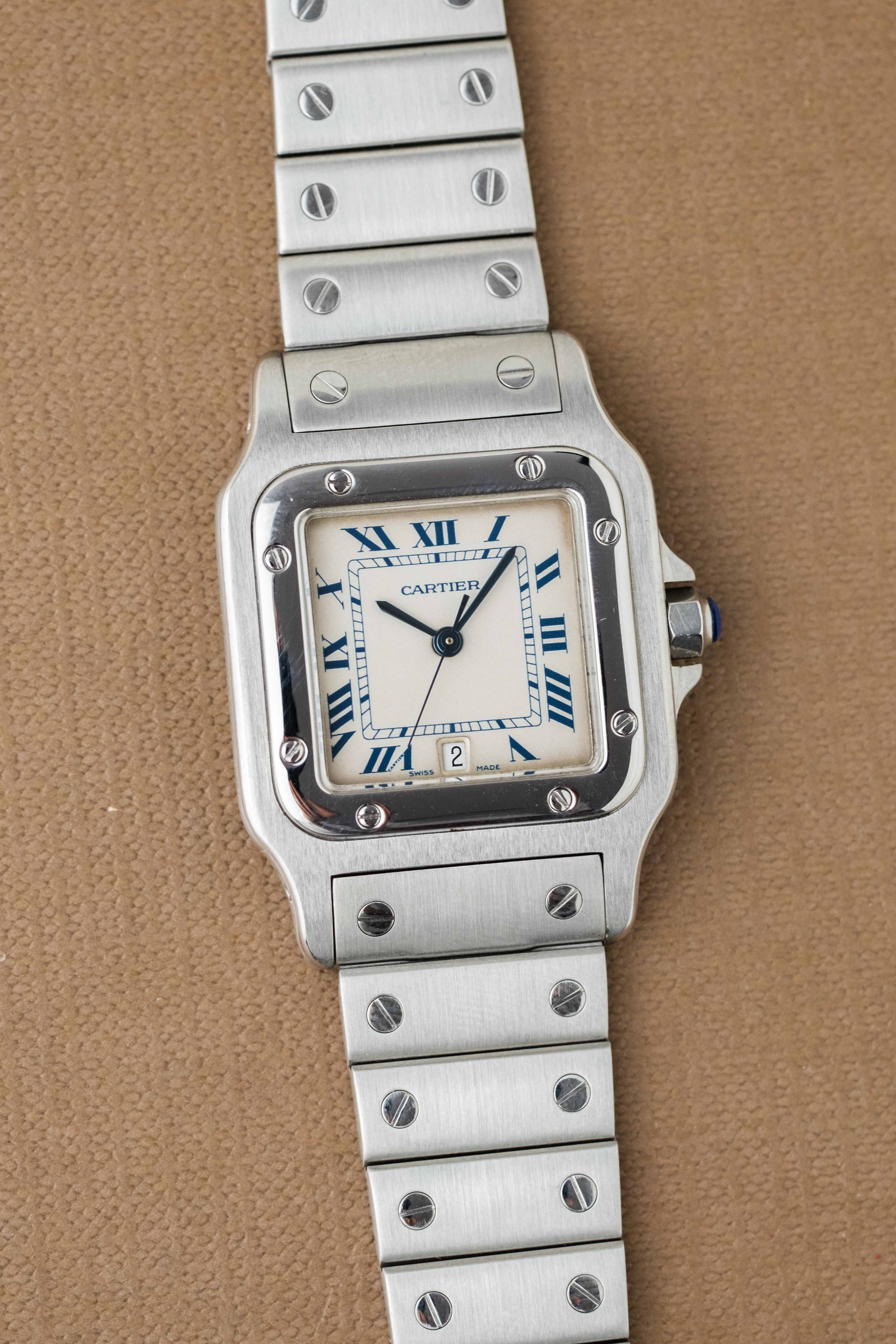 Cartier Santos Galbee Ref. 987901 'Blue Roman' Dial 1990's