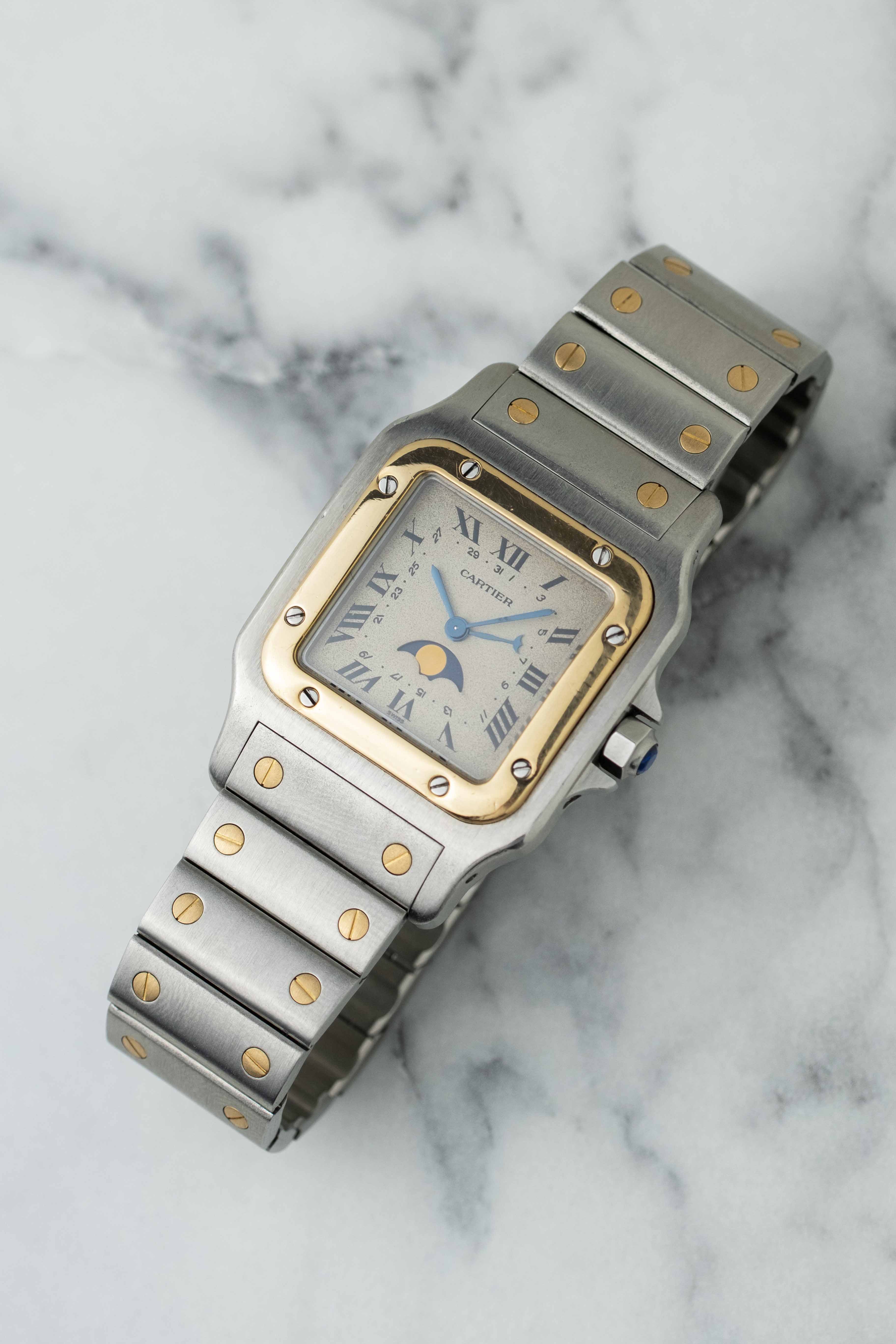 Cartier Santos Galbee Ref. 119901 'Moonphase' 1990's