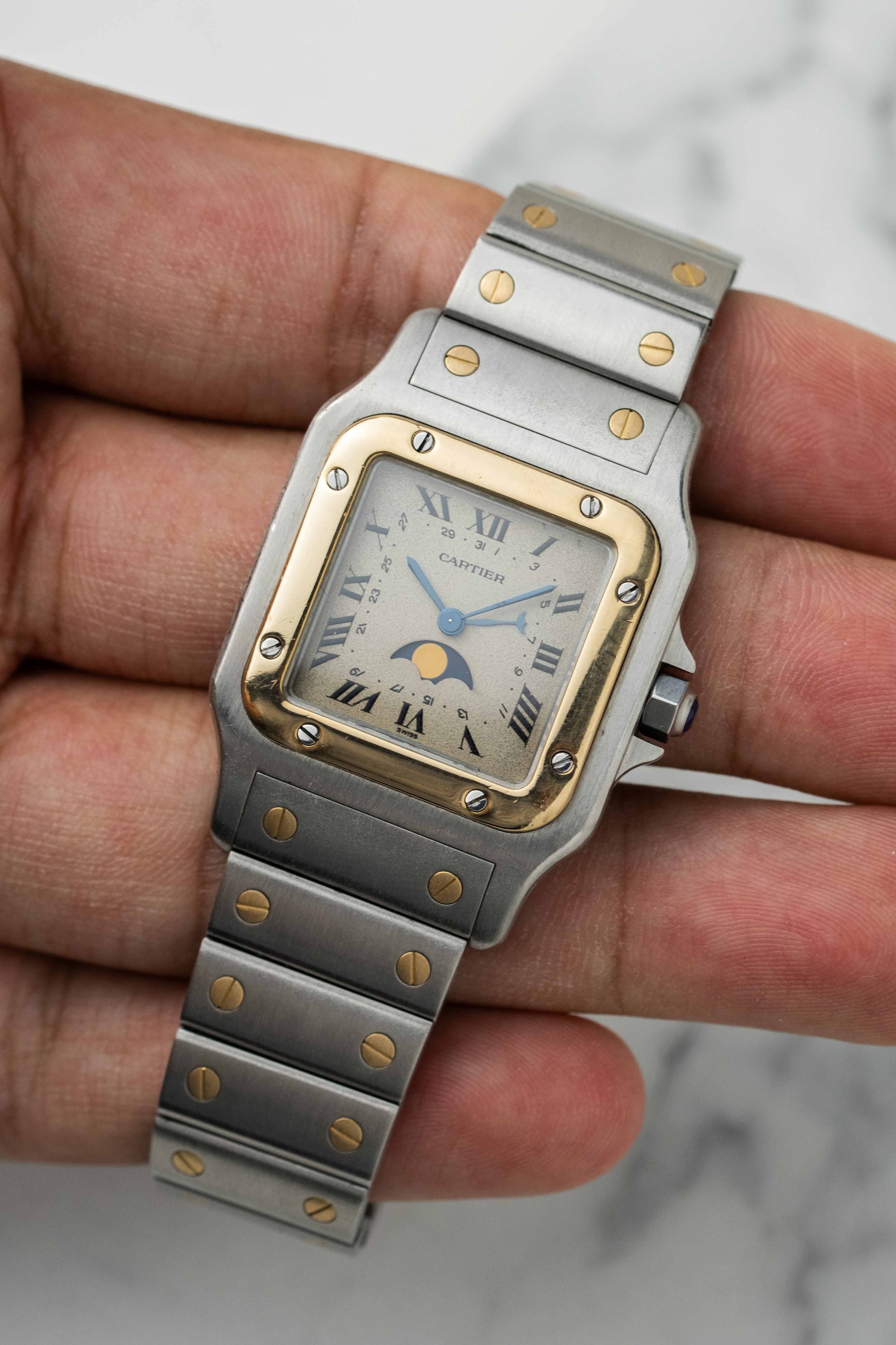 Cartier Santos Galbee Ref. 119901 'Moonphase' 1990's