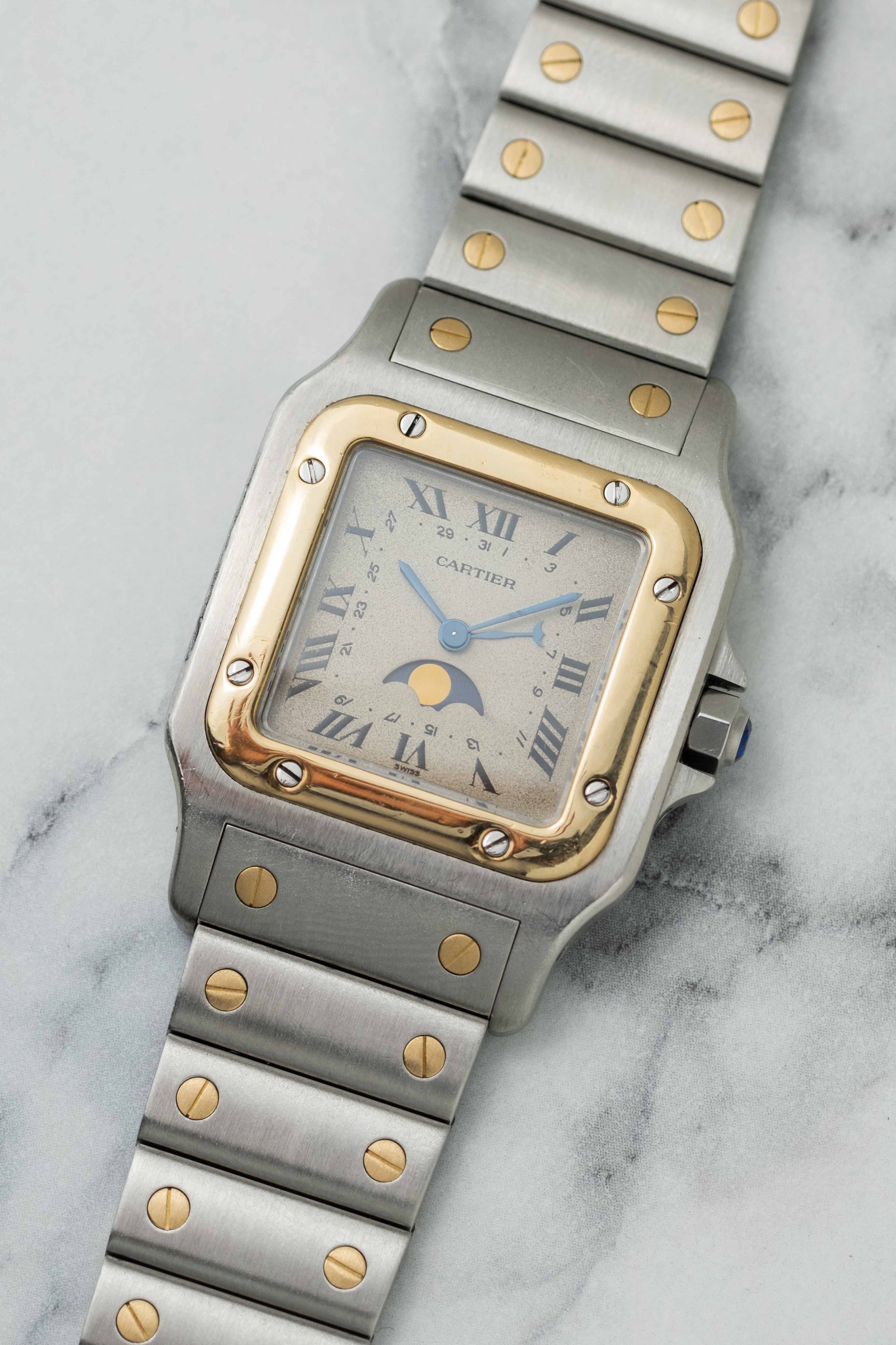 Cartier Santos Galbee Ref. 119901 'Moonphase' 1990's