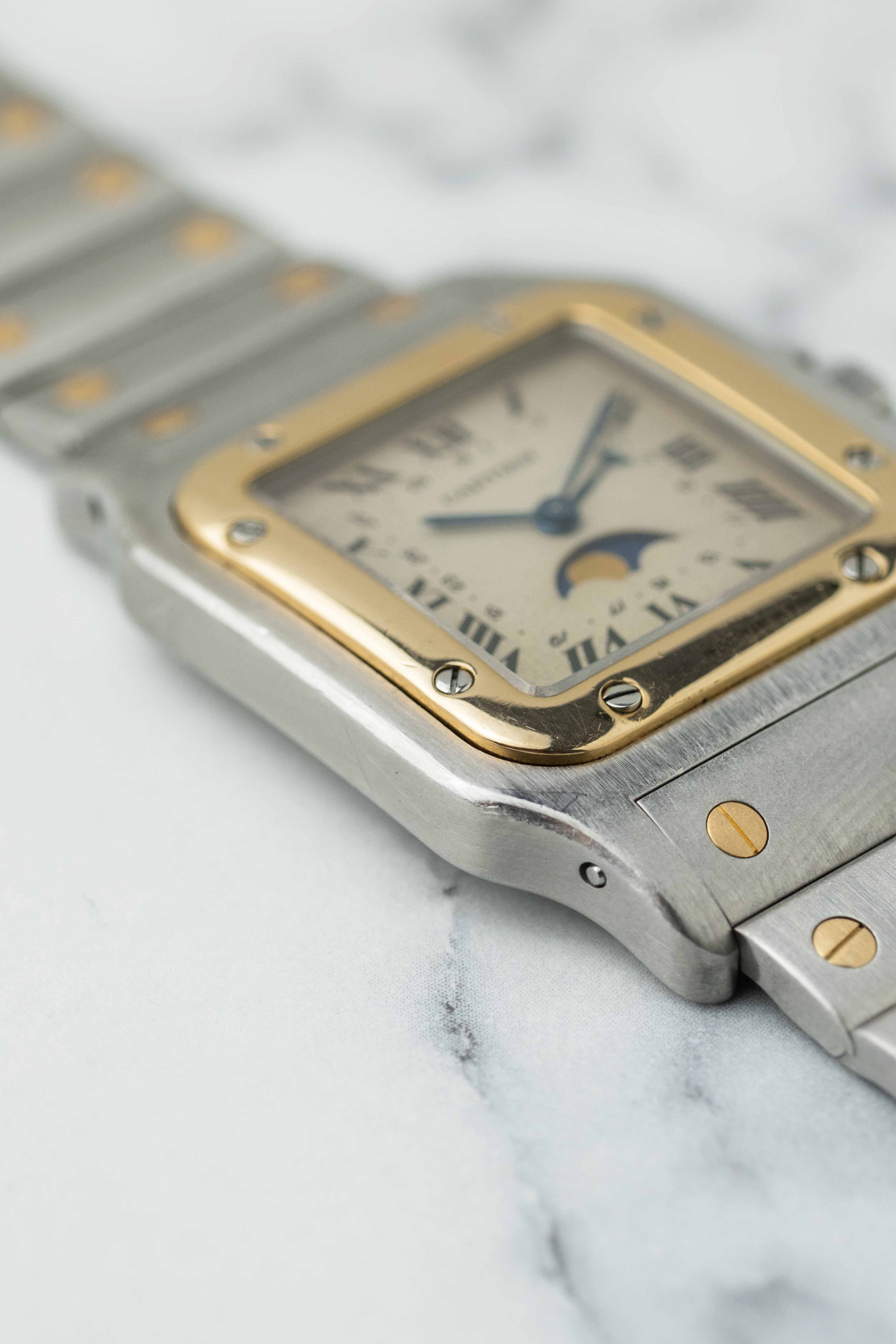 Cartier Santos Galbee Ref. 119901 'Moonphase' 1990's