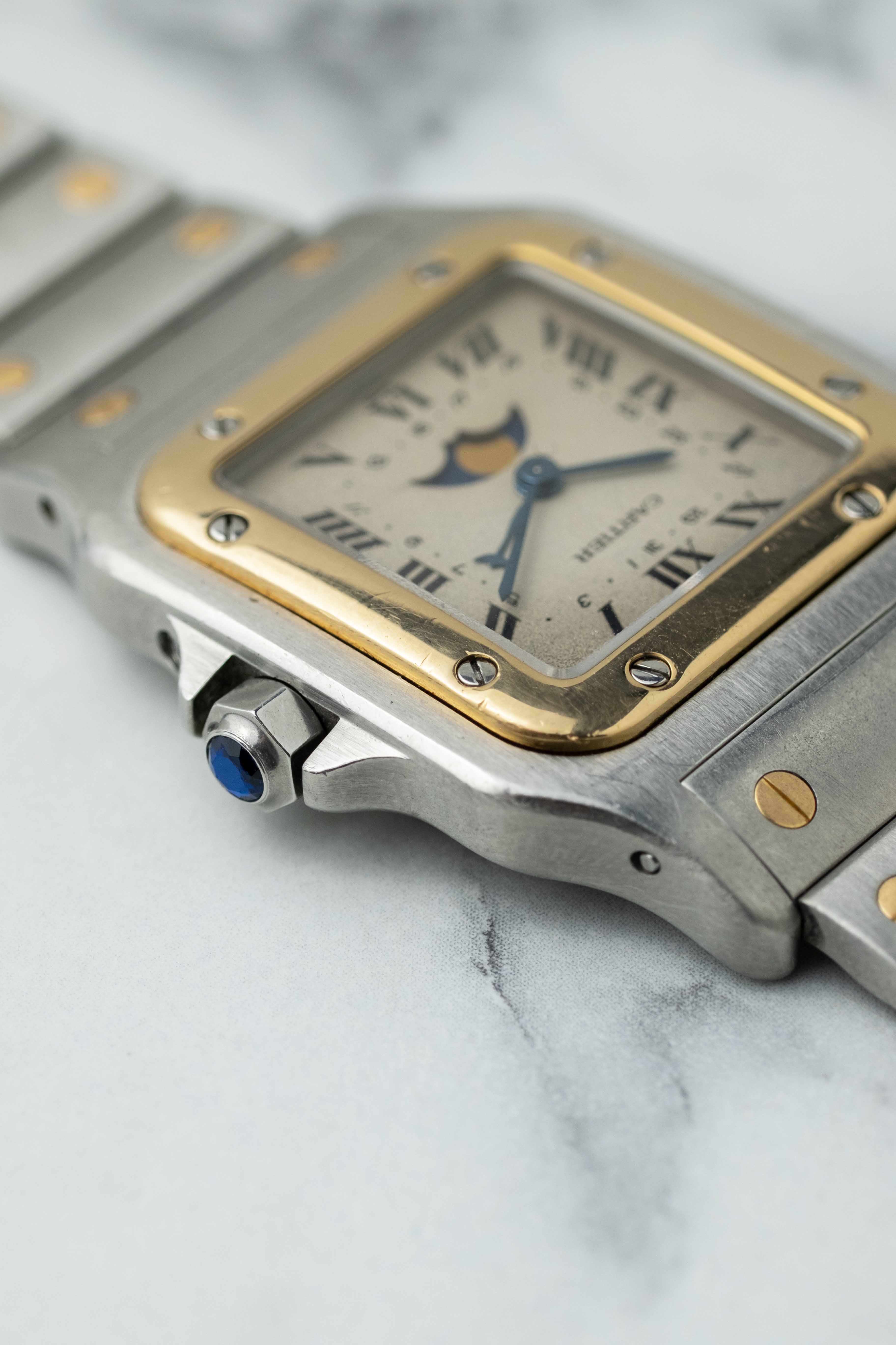 Cartier Santos Galbee Ref. 119901 'Moonphase' 1990's