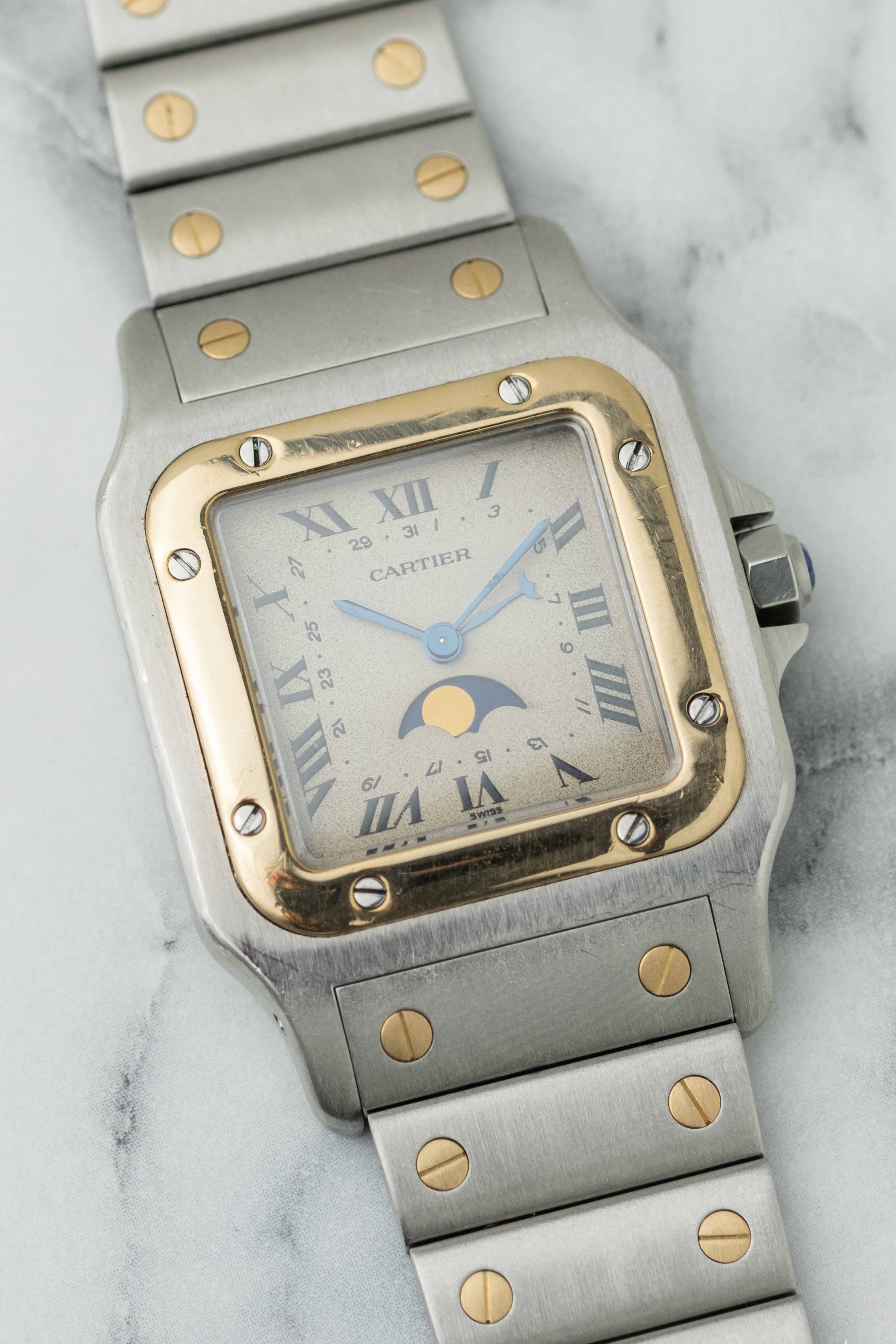 Cartier Santos Galbee Ref. 119901 'Moonphase' 1990's