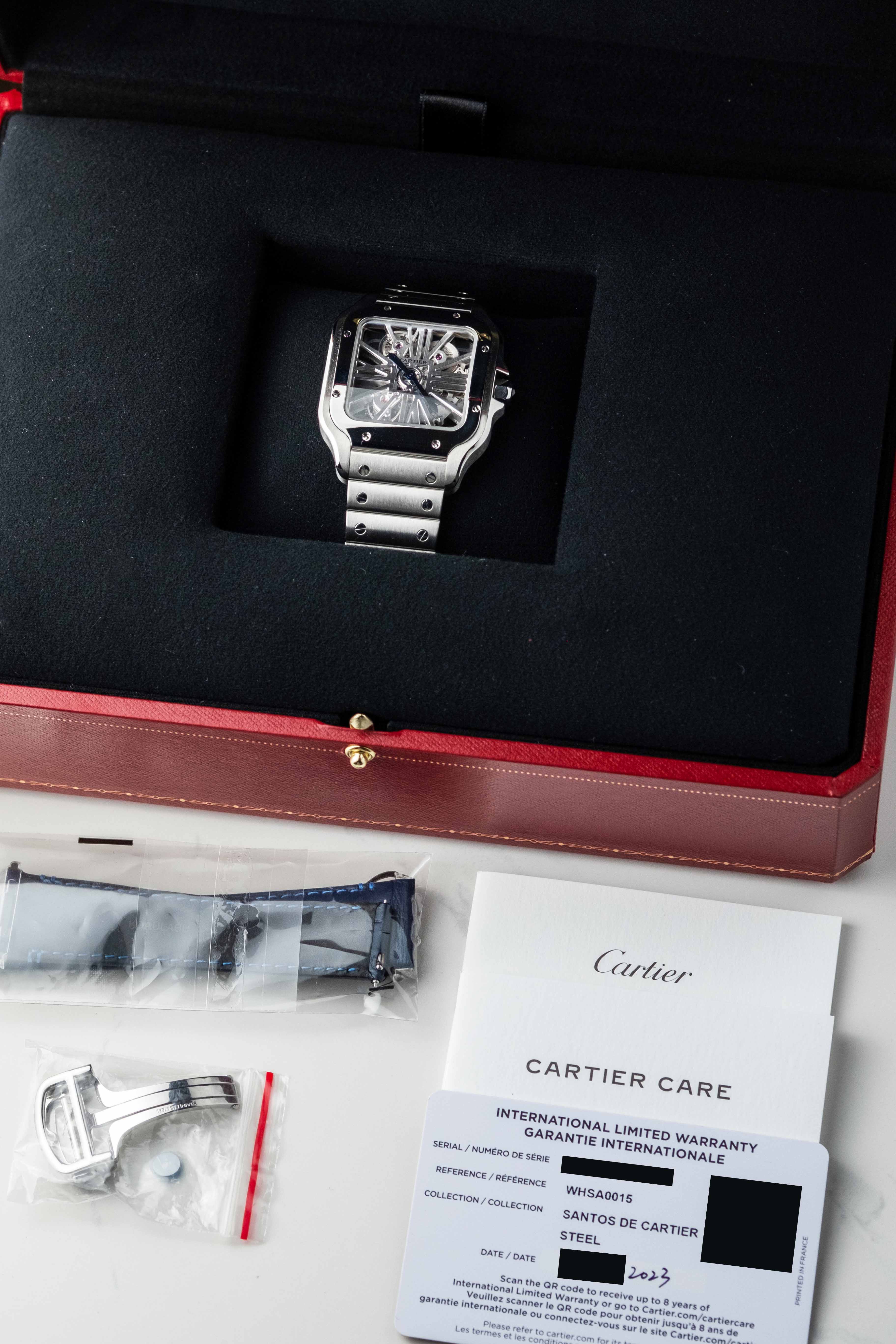 Cartier Santos de Cartier Skeleton Large Ref. WHSA0015 2023 w/ Box & Papers