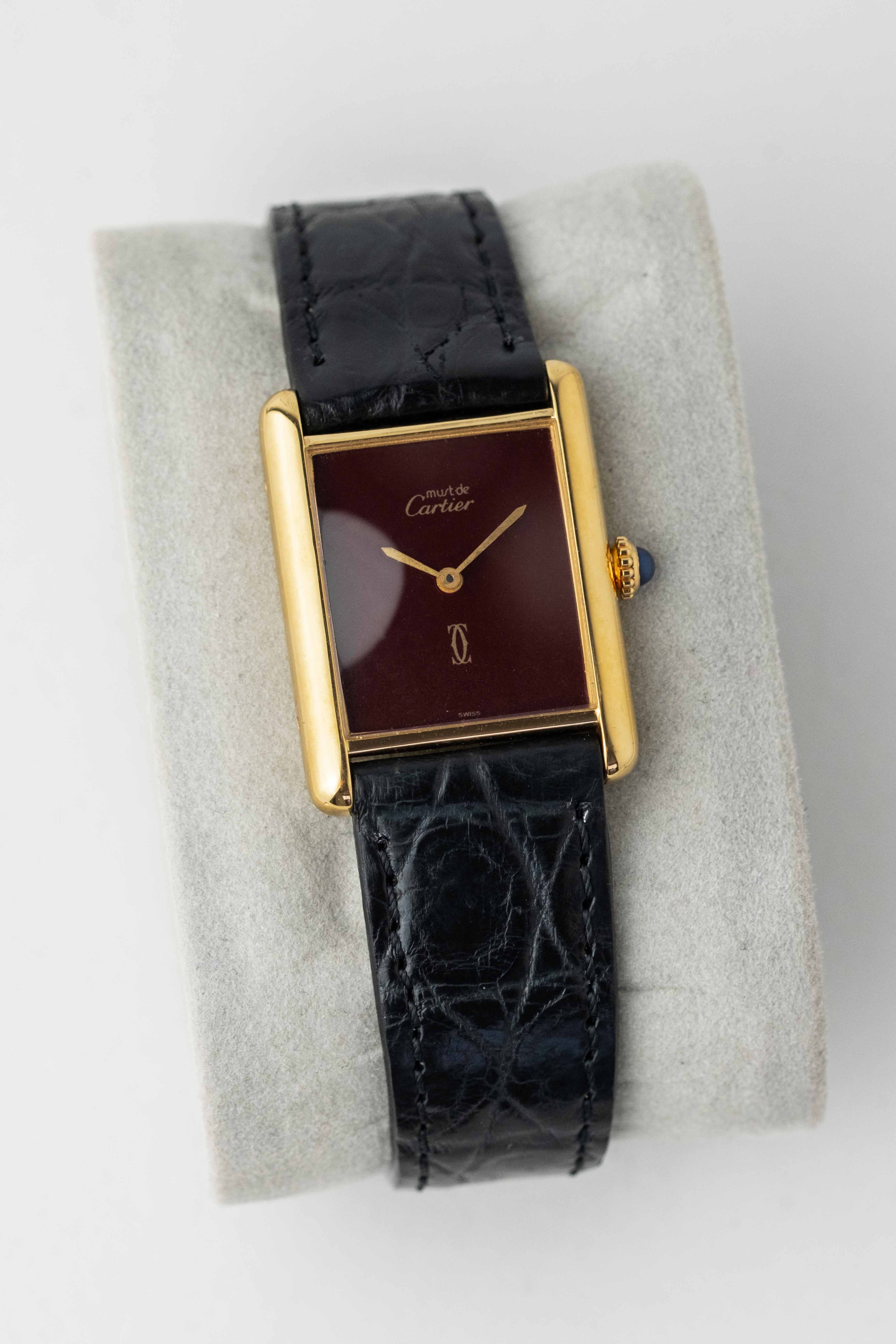 Cartier Tank Must De Cartier ‘Burgundy' Dial 1970’s