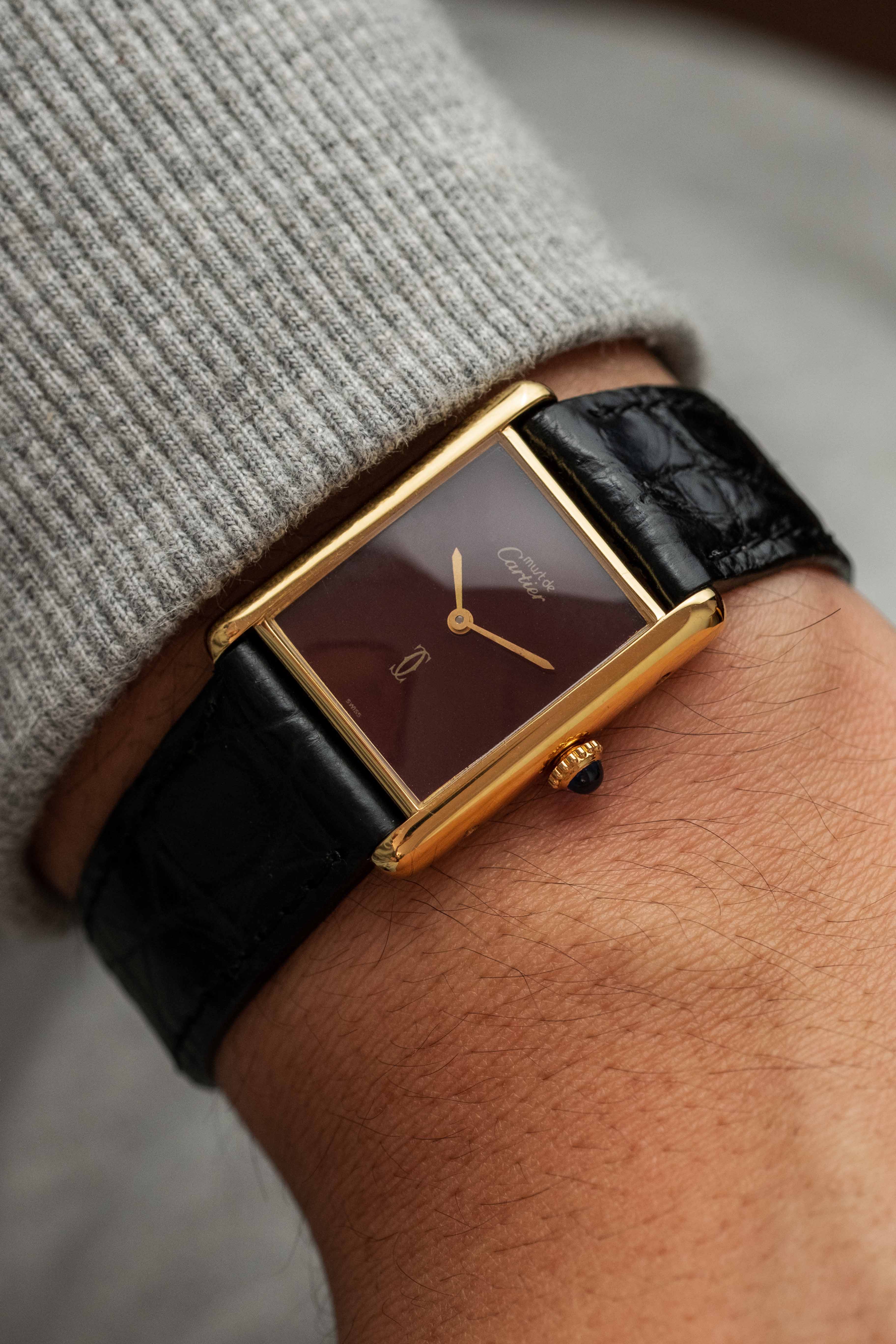 Cartier Tank Must De Cartier ‘Burgundy' Dial 1970’s