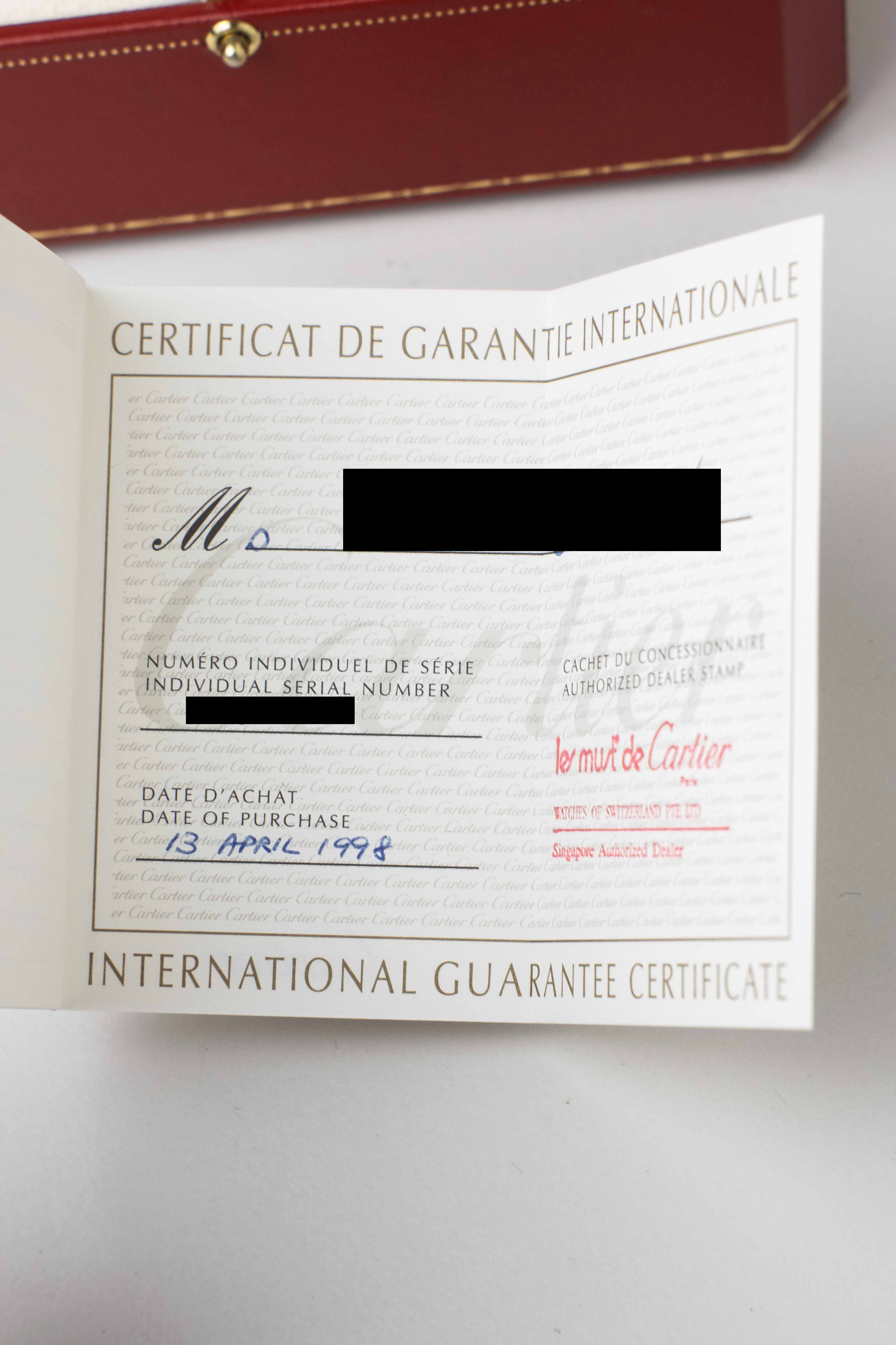 Cartier Tank Francaise Ref. 2300 1998 w/ Box & Papers