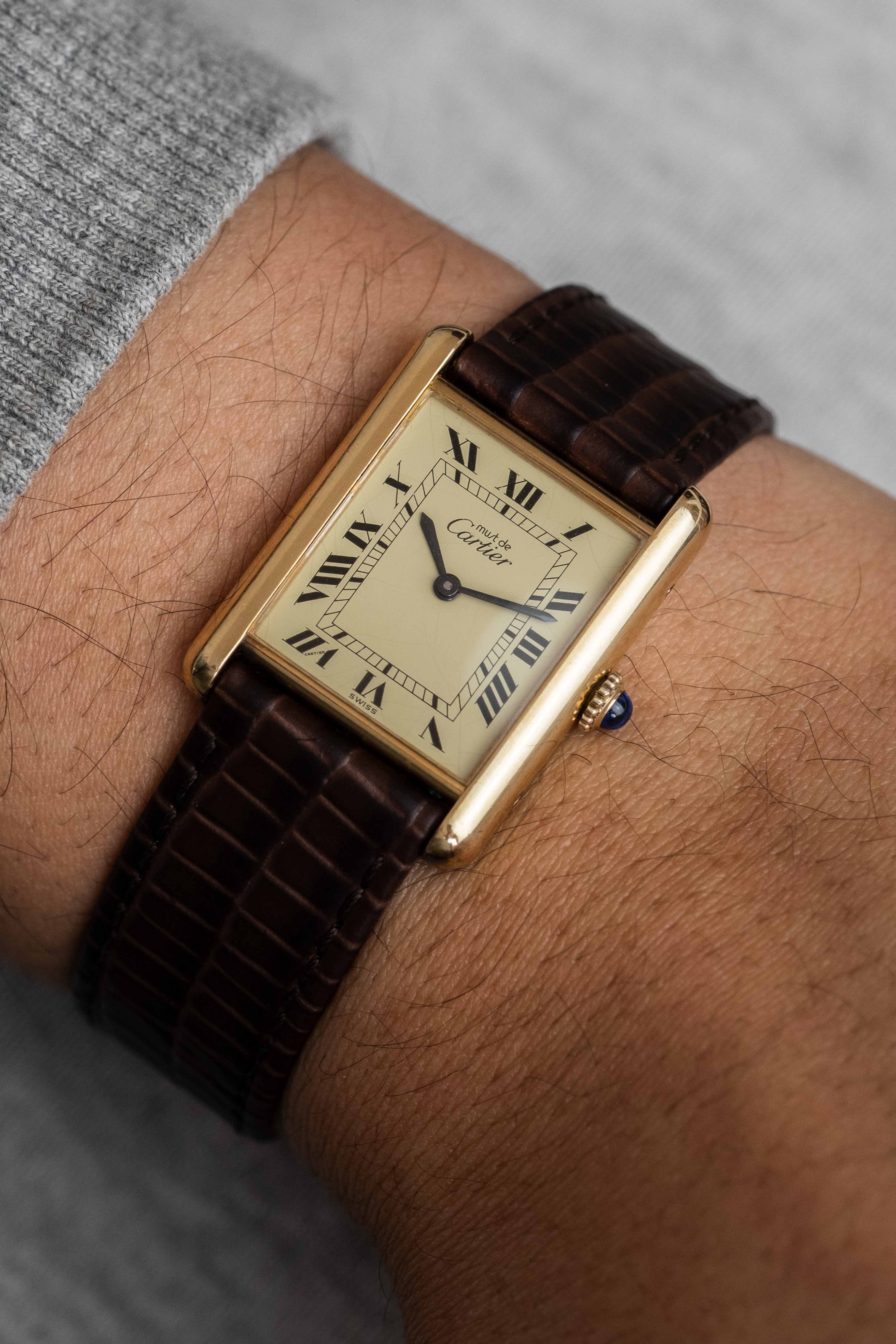 Cartier Tank Must De Cartier 'Lemon Roman' Dial 1970's