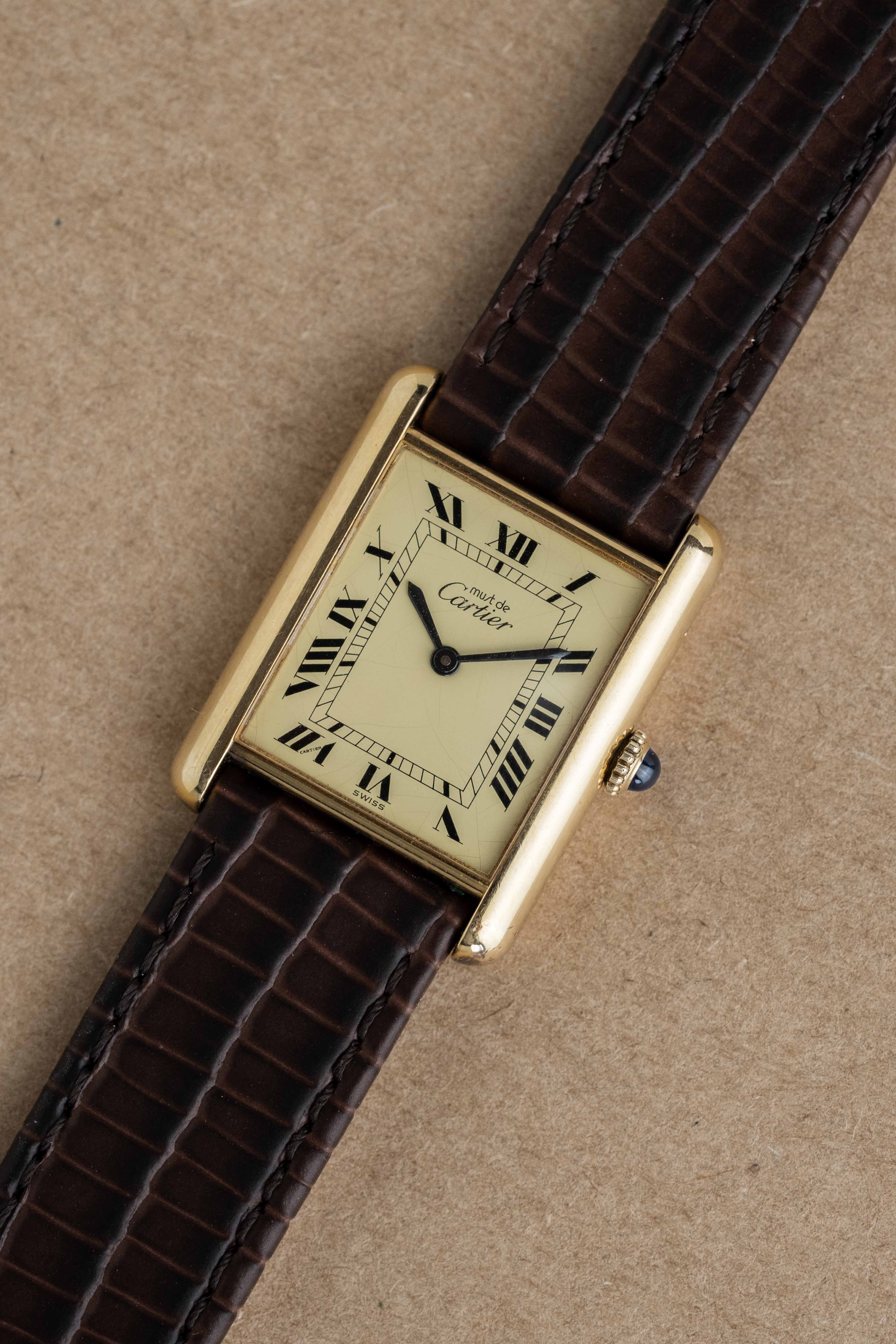 Cartier Tank Must De Cartier 'Lemon Roman' Dial 1970's