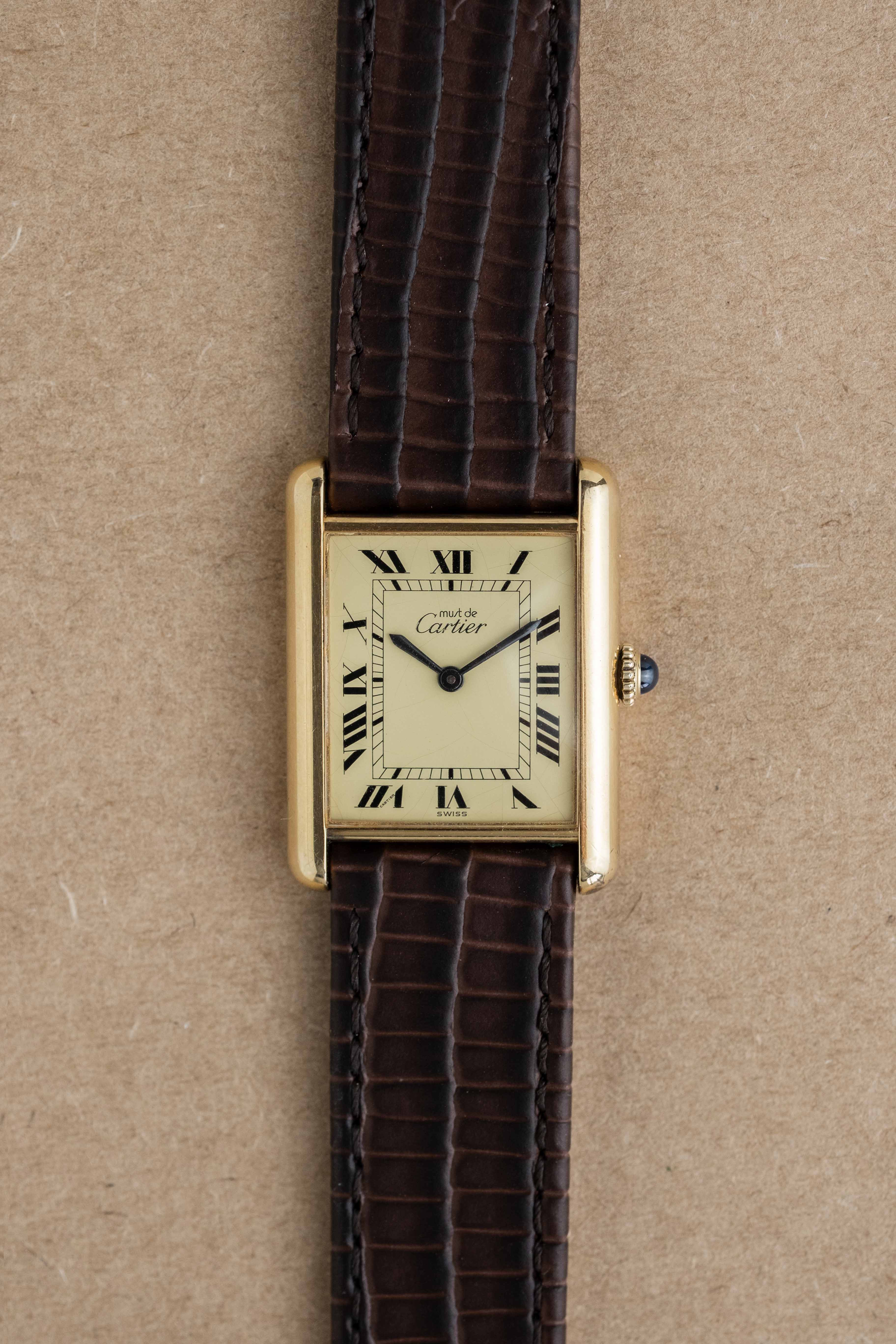 Cartier Tank Must De Cartier 'Lemon Roman' Dial 1970's