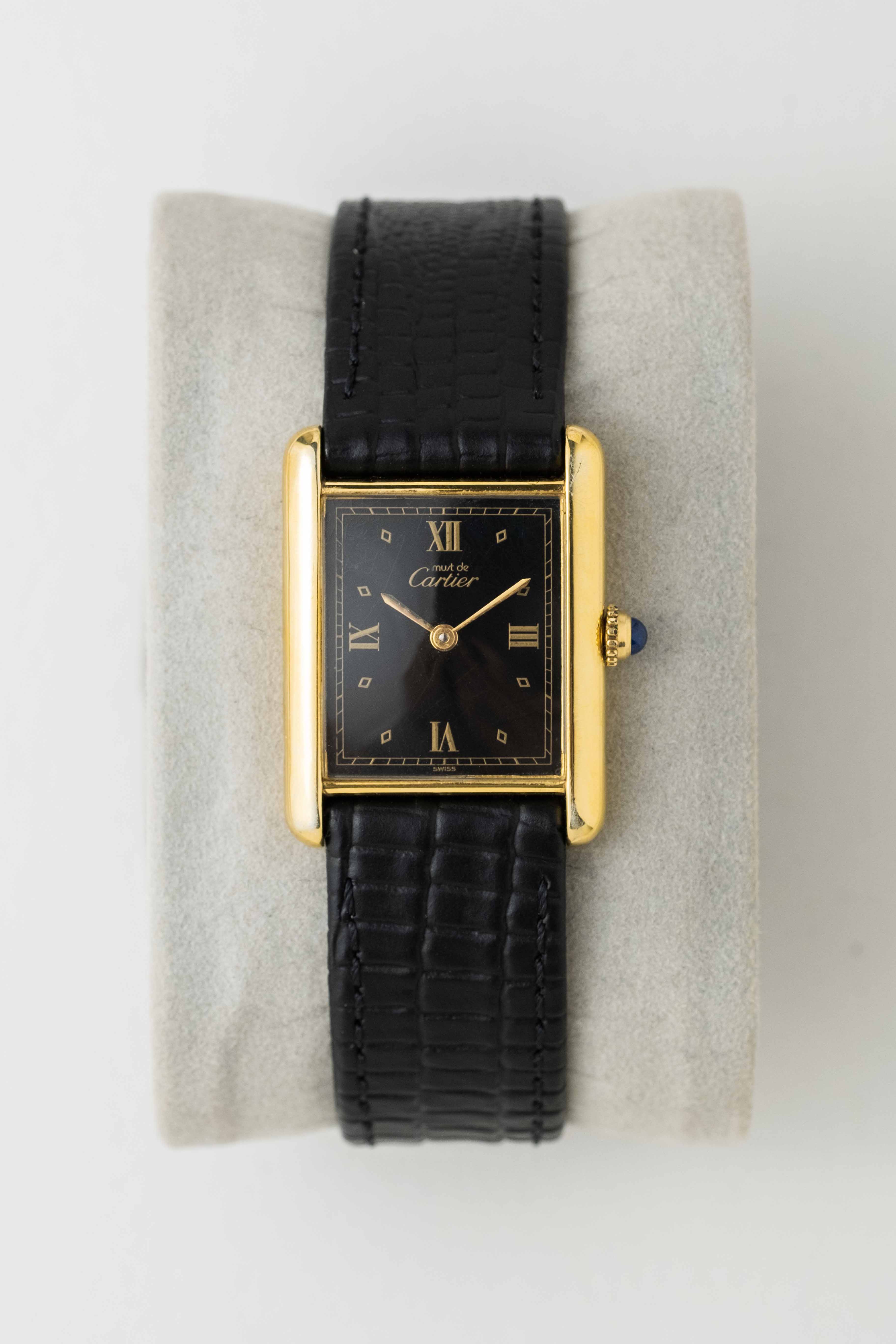 Cartier Tank Must De Cartier Ref. 590005 ‘Black Roman' Dial 1990’s