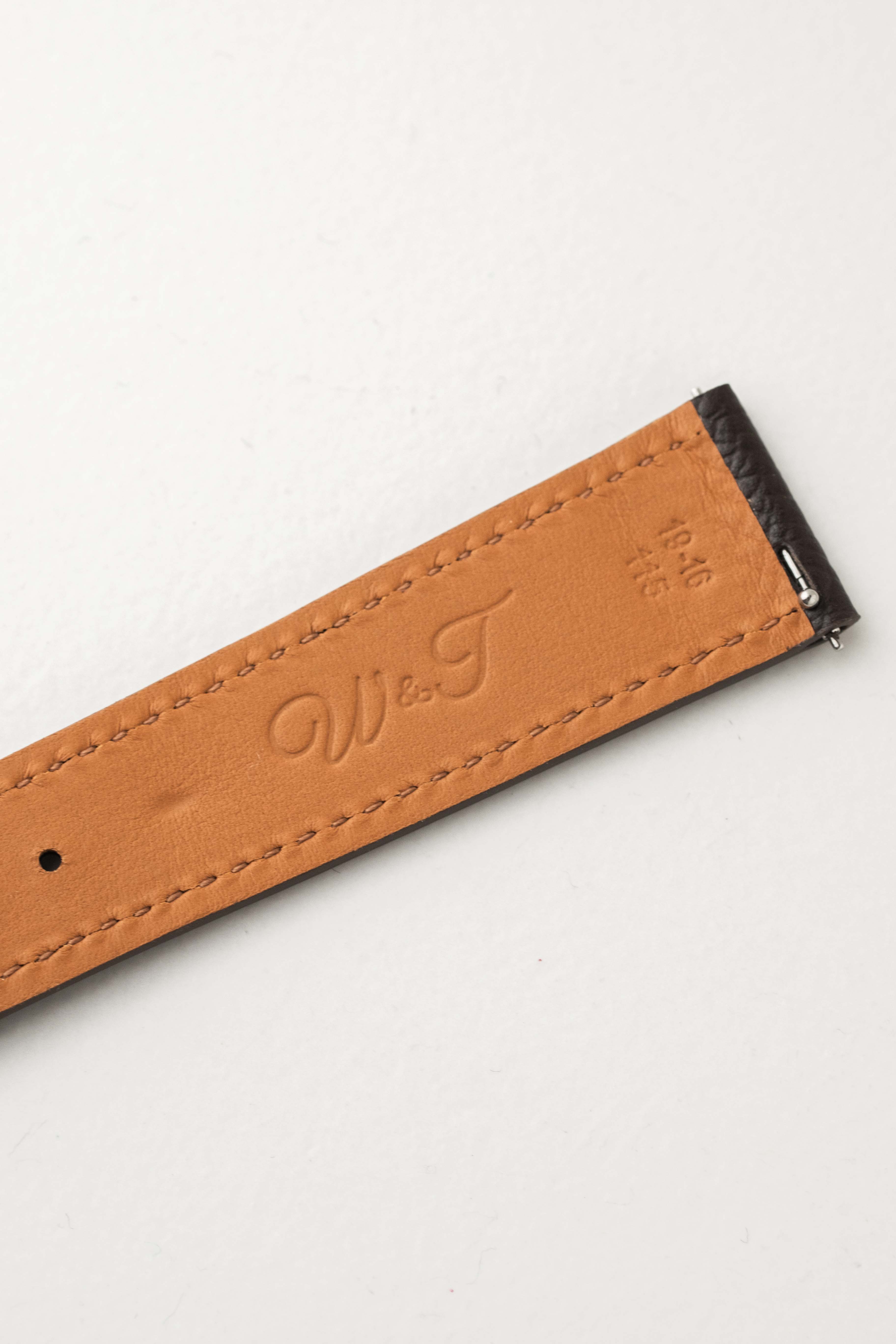 Chocolate Brown Grained Calf Leather Watch Strap