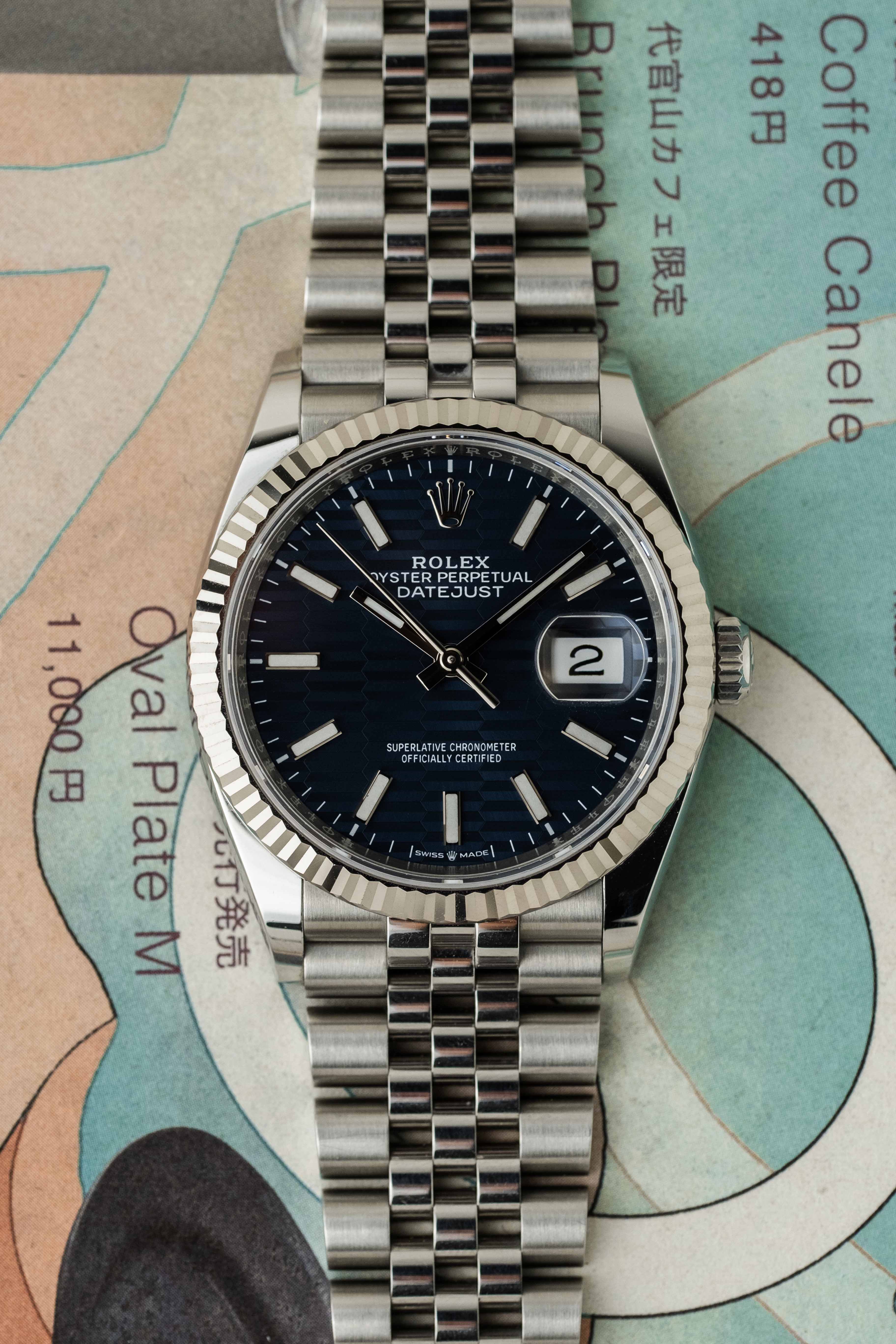 Rolex Datejust Ref. 126234 'Blue Motif' Dial 2023 w/ Box & Papers