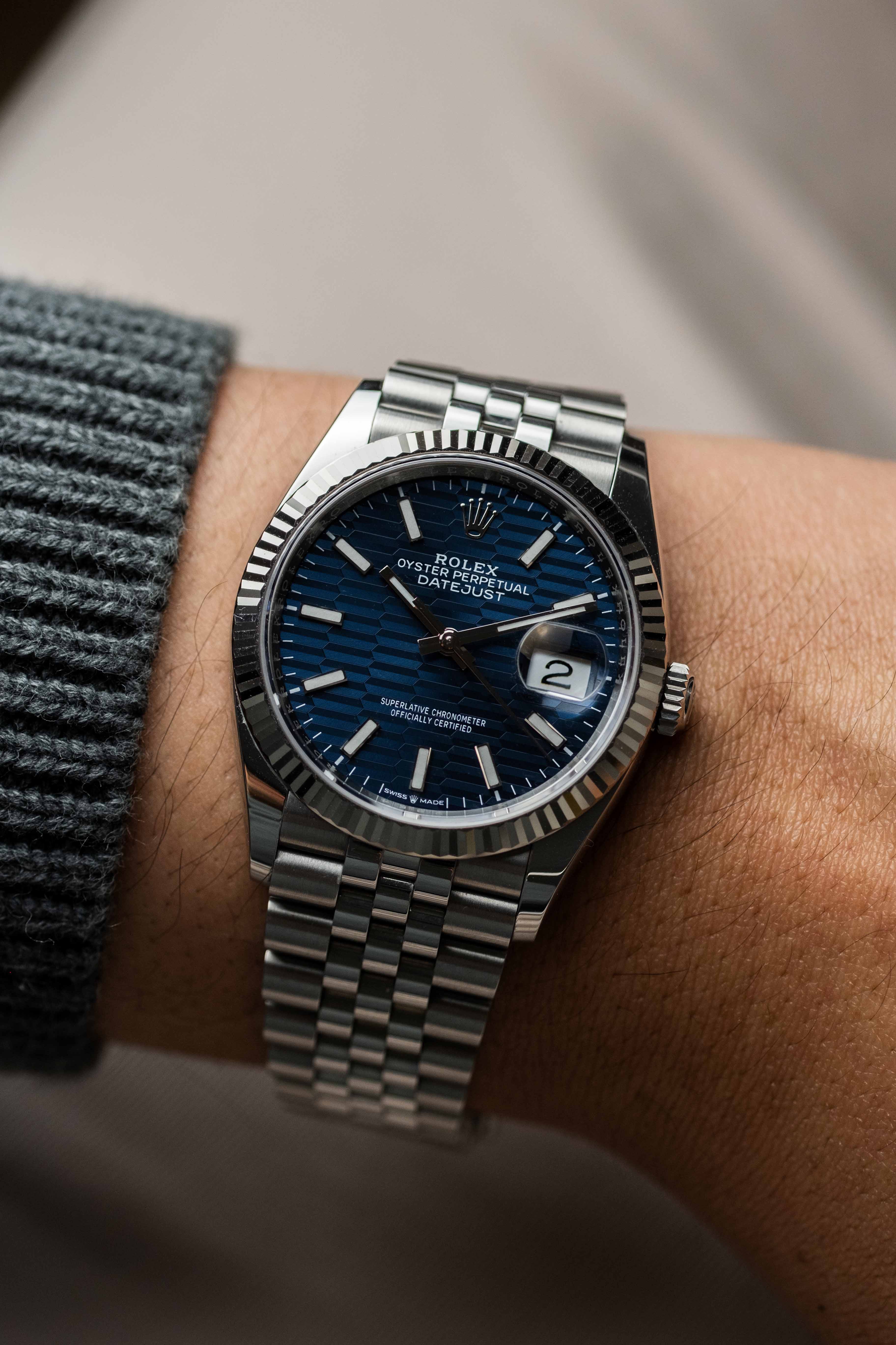 Rolex Datejust Ref. 126234 'Blue Motif' Dial 2023 w/ Box & Papers