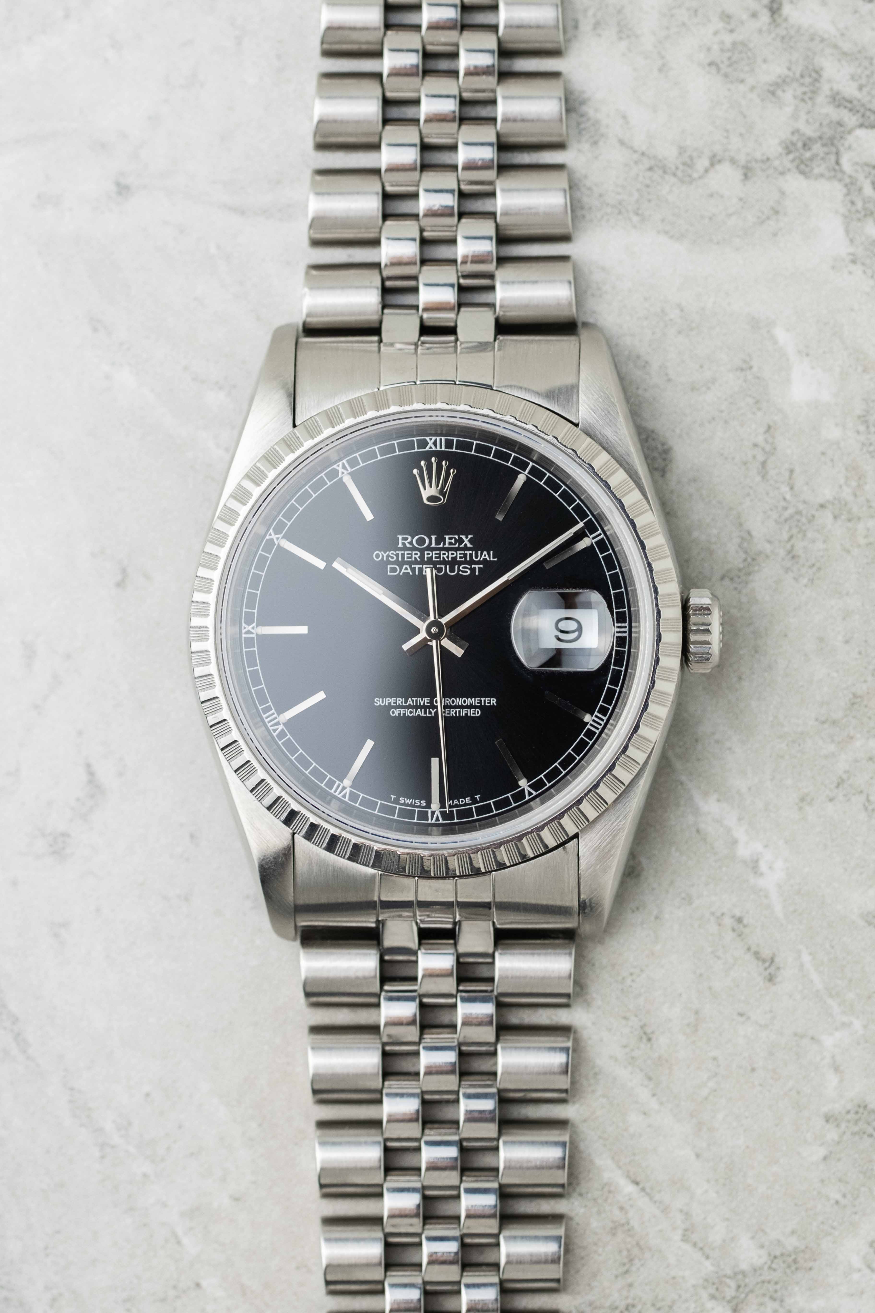 Rolex Datejust Ref. 16220 'Black Track' Dial 1998 w/ Box & Papers