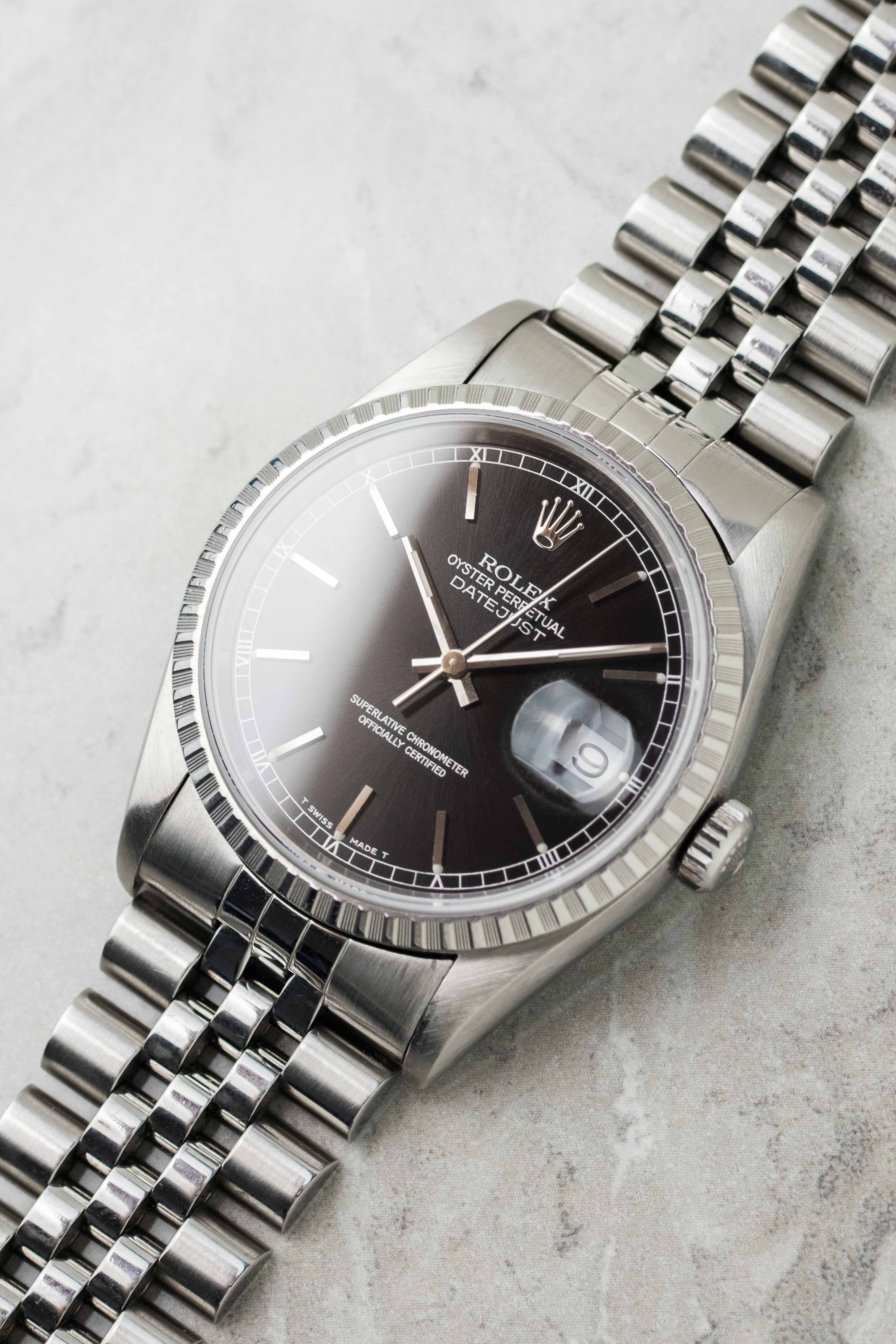 Rolex Datejust Ref. 16220 'Black Track' Dial 1998 w/ Box & Papers