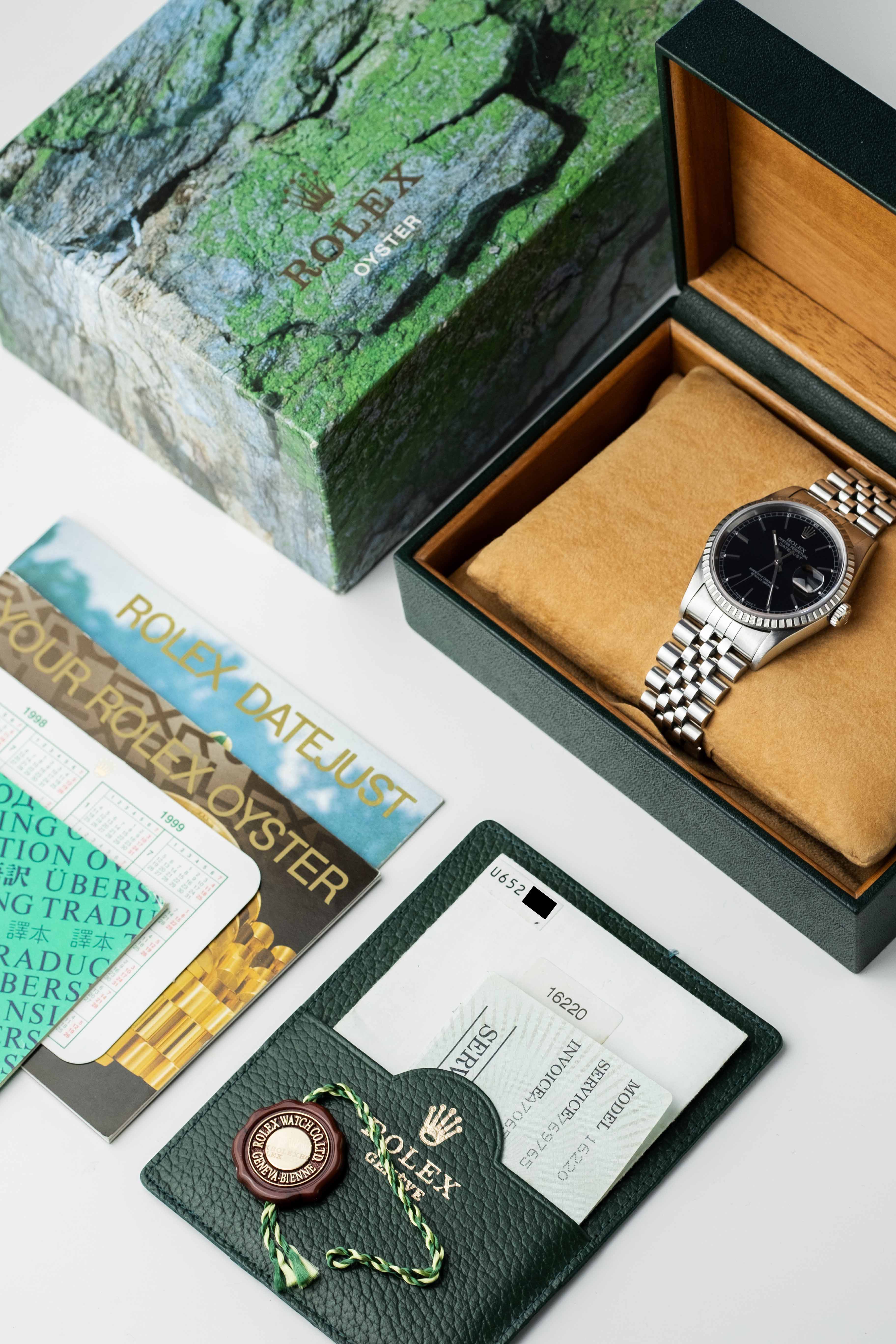 Rolex Datejust Ref. 16220 'Black Track' Dial 1998 w/ Box & Papers