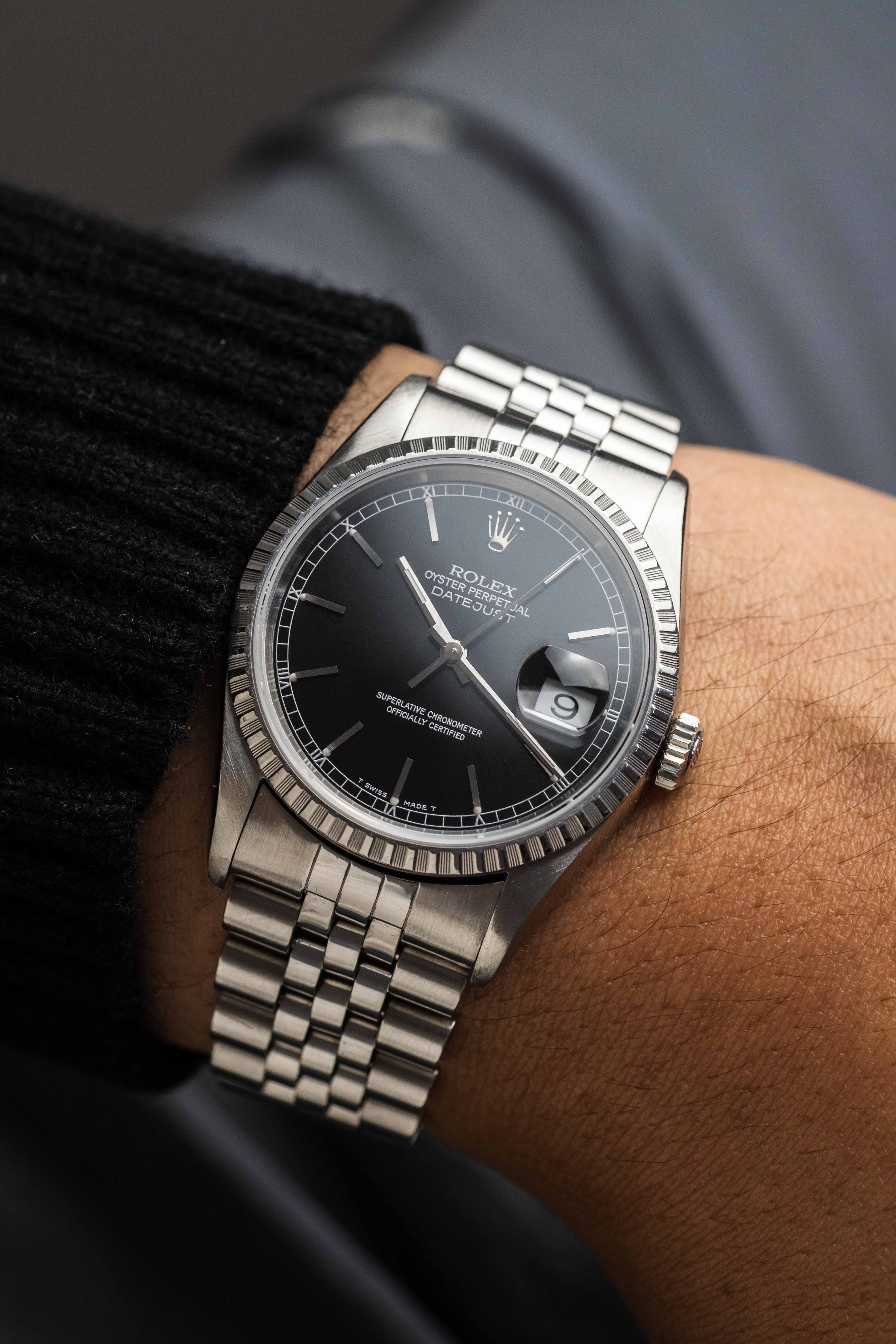 Rolex Datejust Ref. 16220 'Black Track' Dial 1998 w/ Box & Papers