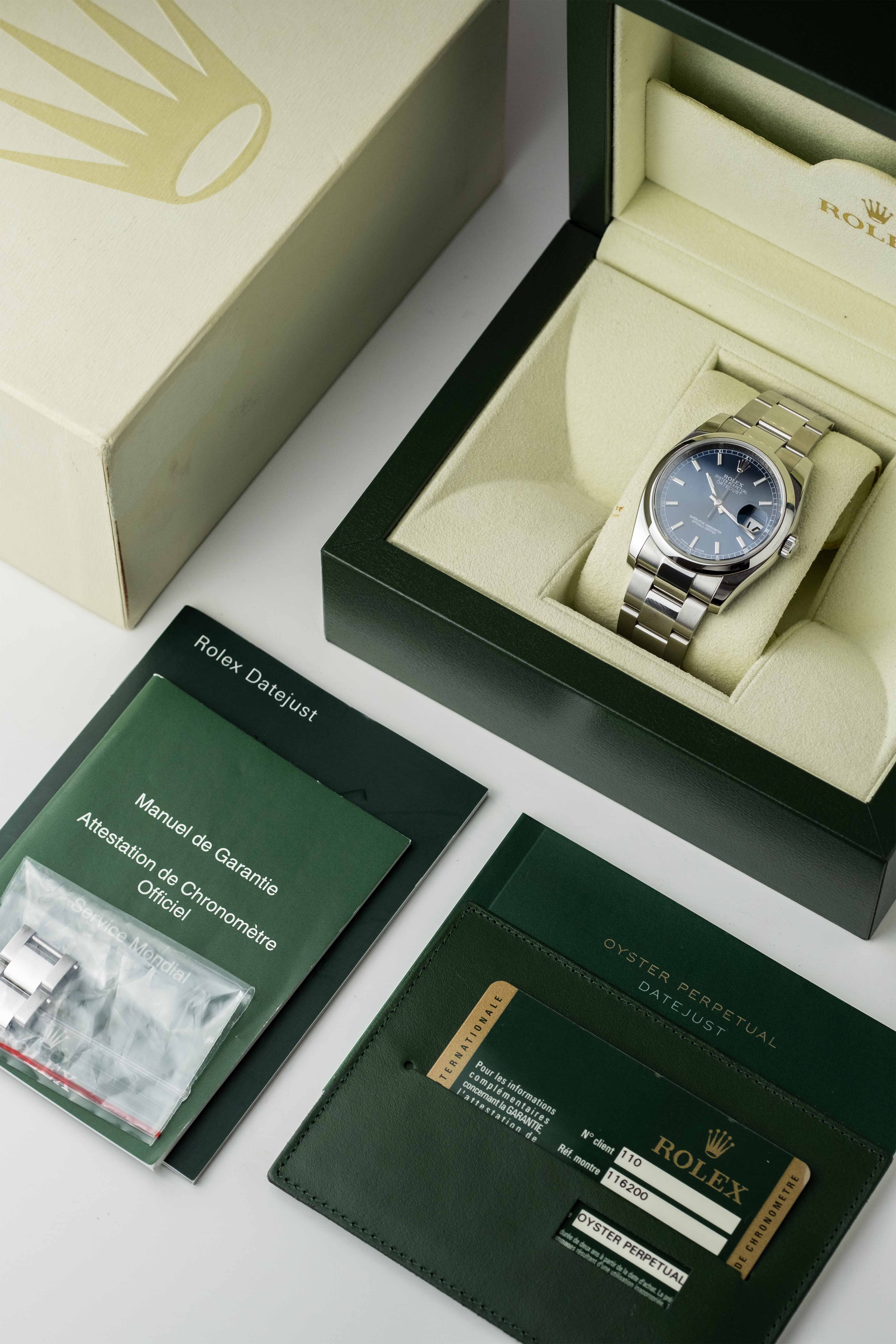 Rolex Datejust Ref. 116200 'Blue' Dial 2012 w/ Box & Papers