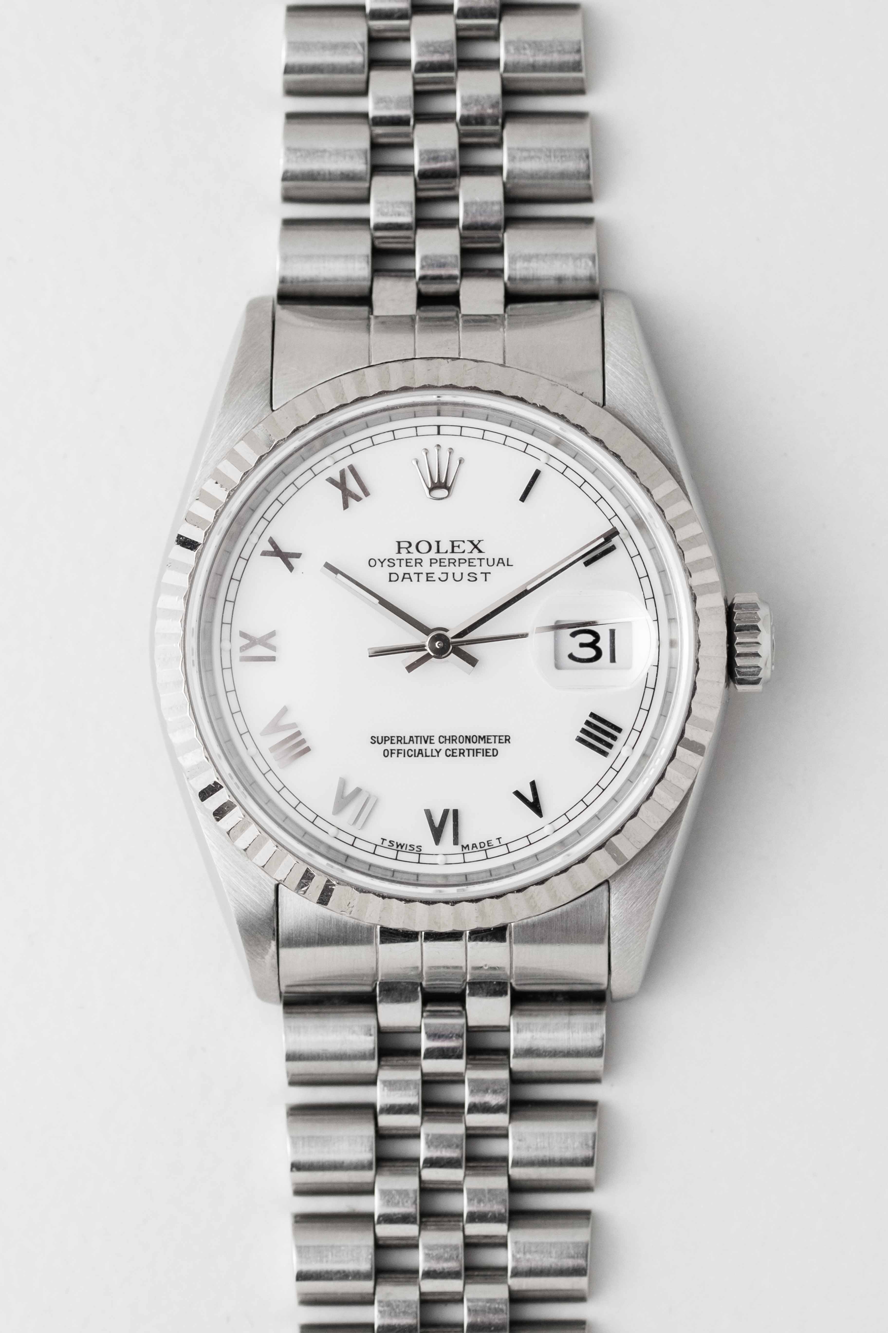 Rolex Datejust Ref. 16234 'White Roman' Dial 1994 w/ Box & Papers