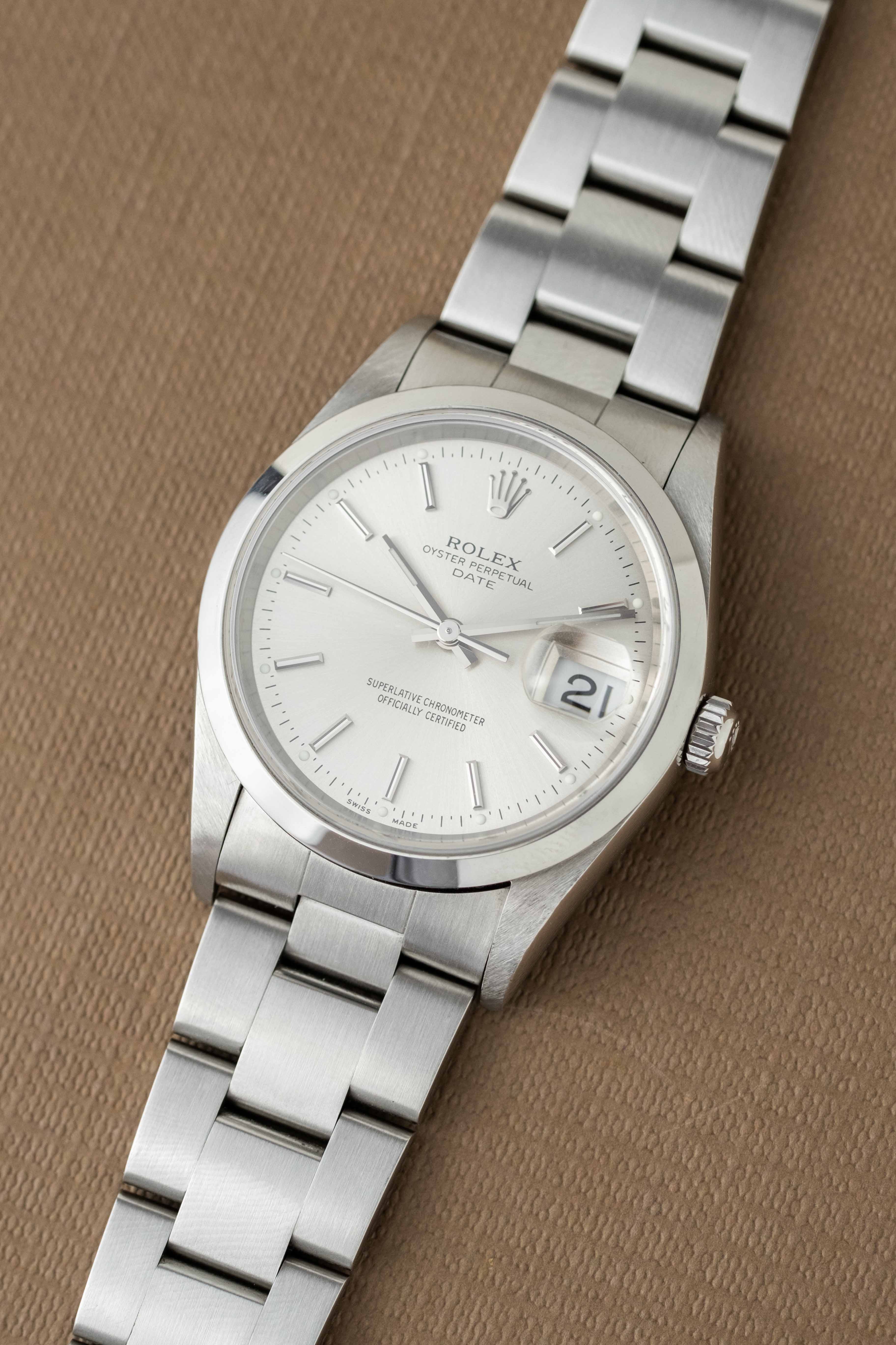 Rolex Oyster Perpetual Date 34 Ref. 15200 'Silver' Dial 2002 w/ Papers