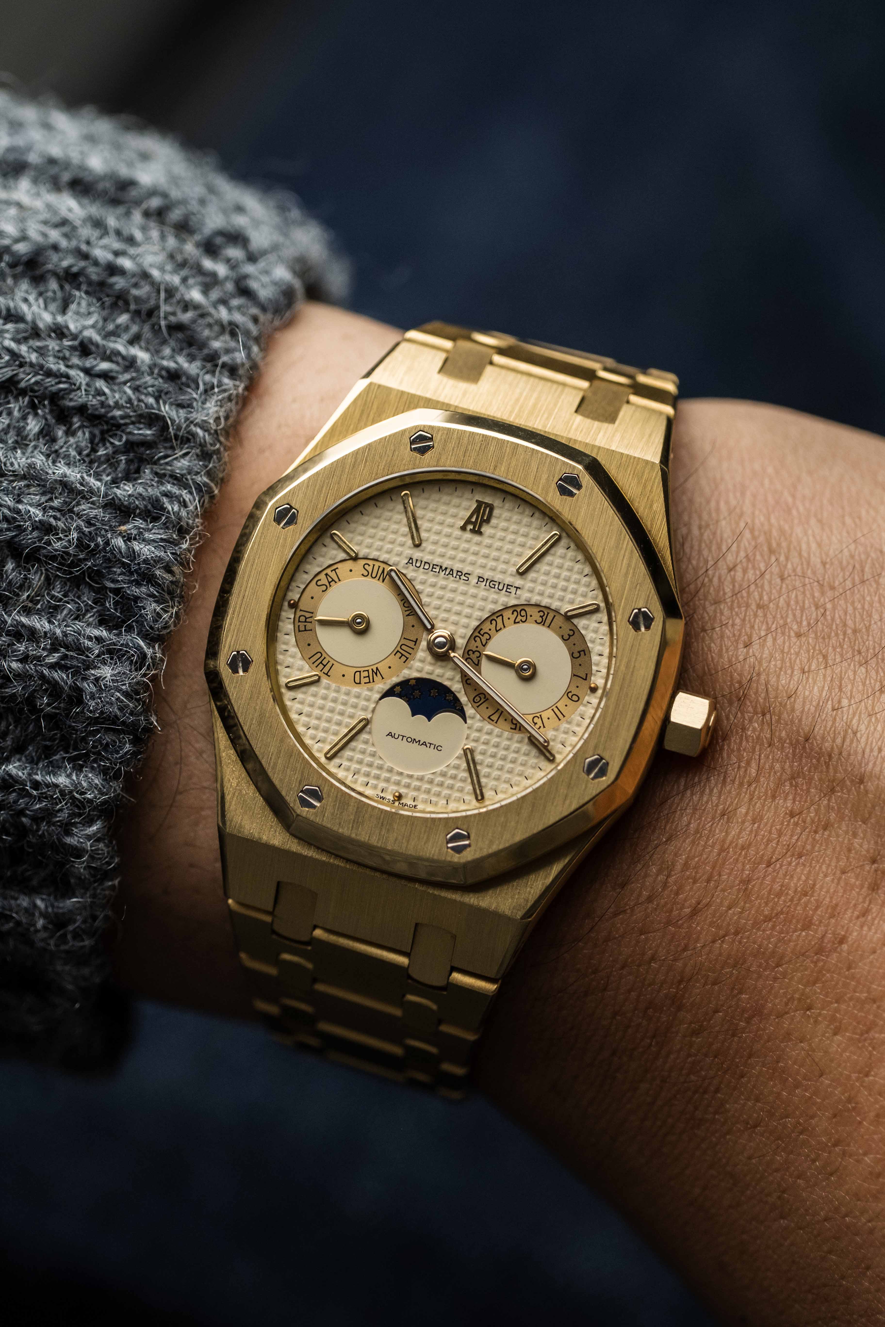 Audemars Piguet Royal Oak Day-Date Moonphase Ref. 25594BA 1990s w/ Box & Service Papers