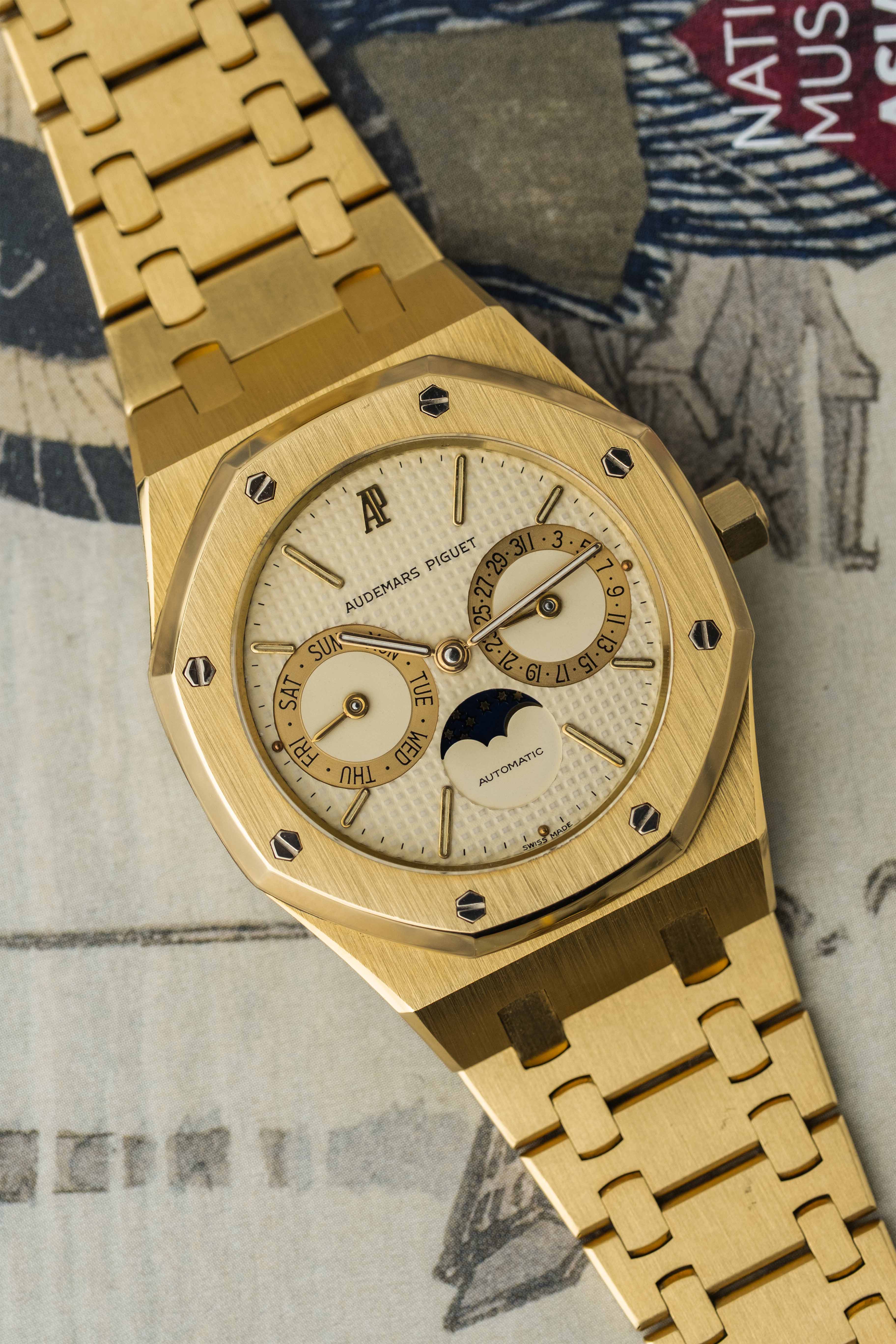 Audemars Piguet Royal Oak Day-Date Moonphase Ref. 25594BA 1990s w/ Box & Service Papers