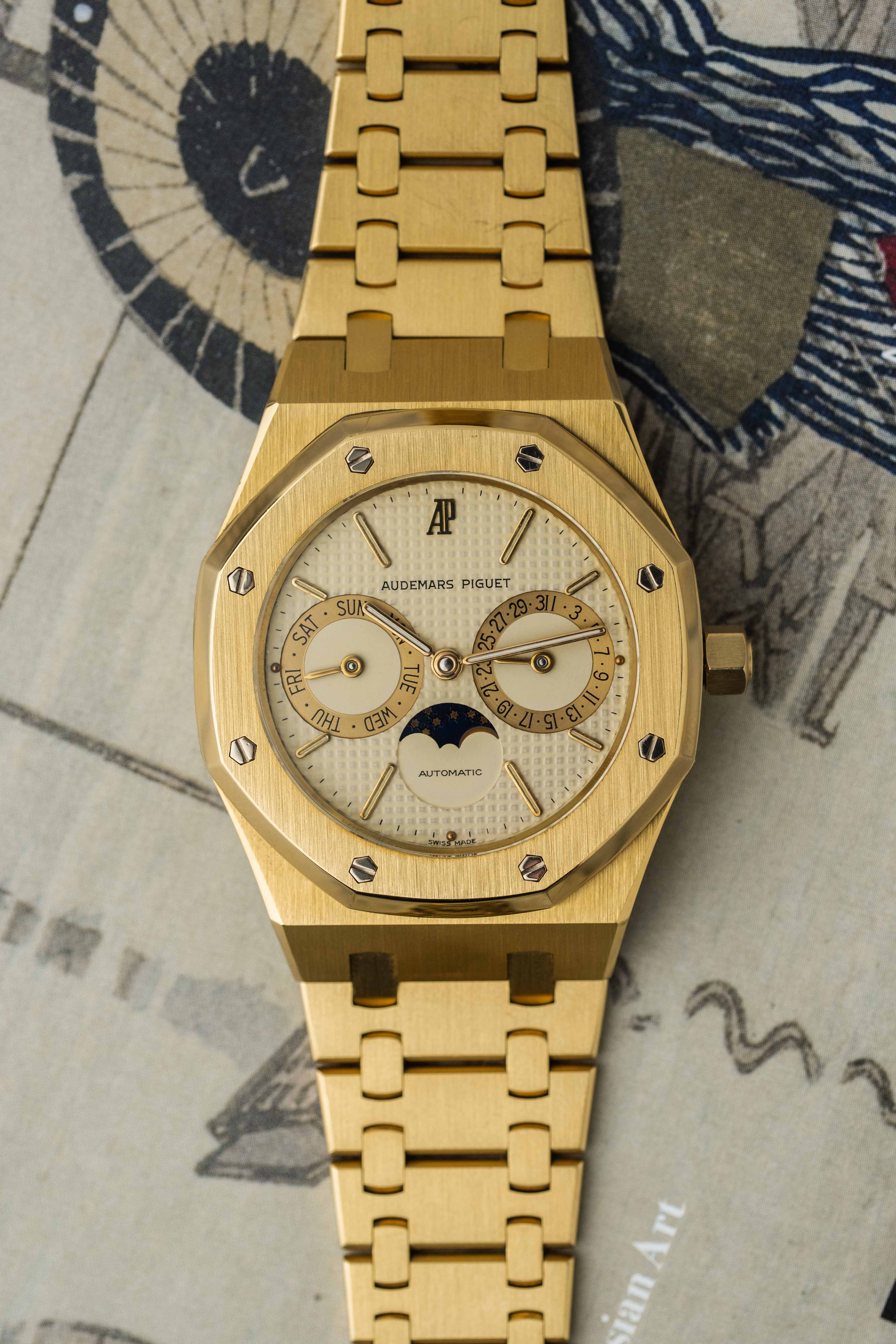 Audemars Piguet Royal Oak Day-Date Moonphase Ref. 25594BA 1990s w/ Box & Service Papers