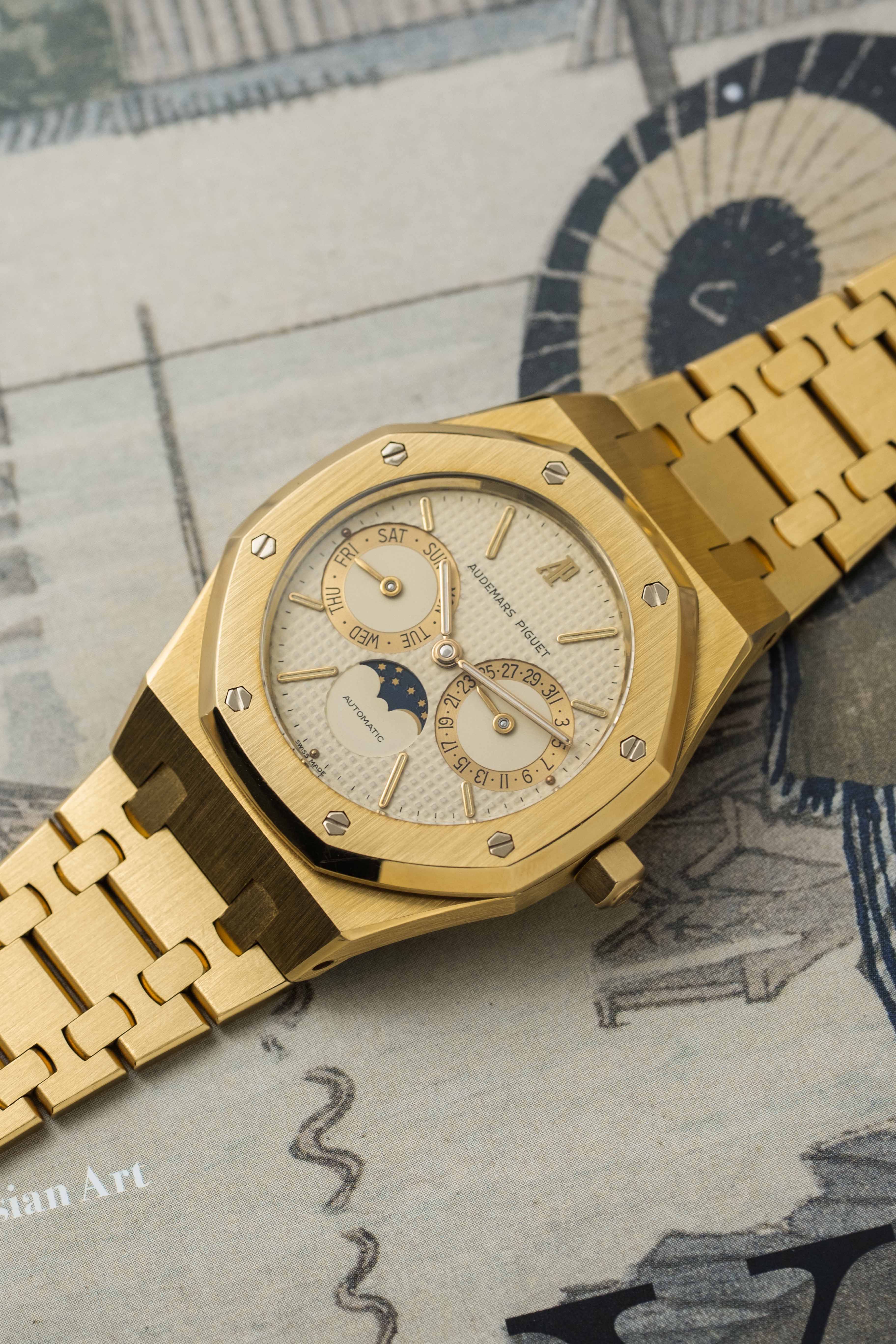 Audemars Piguet Royal Oak Day-Date Moonphase Ref. 25594BA 1990s w/ Box & Service Papers