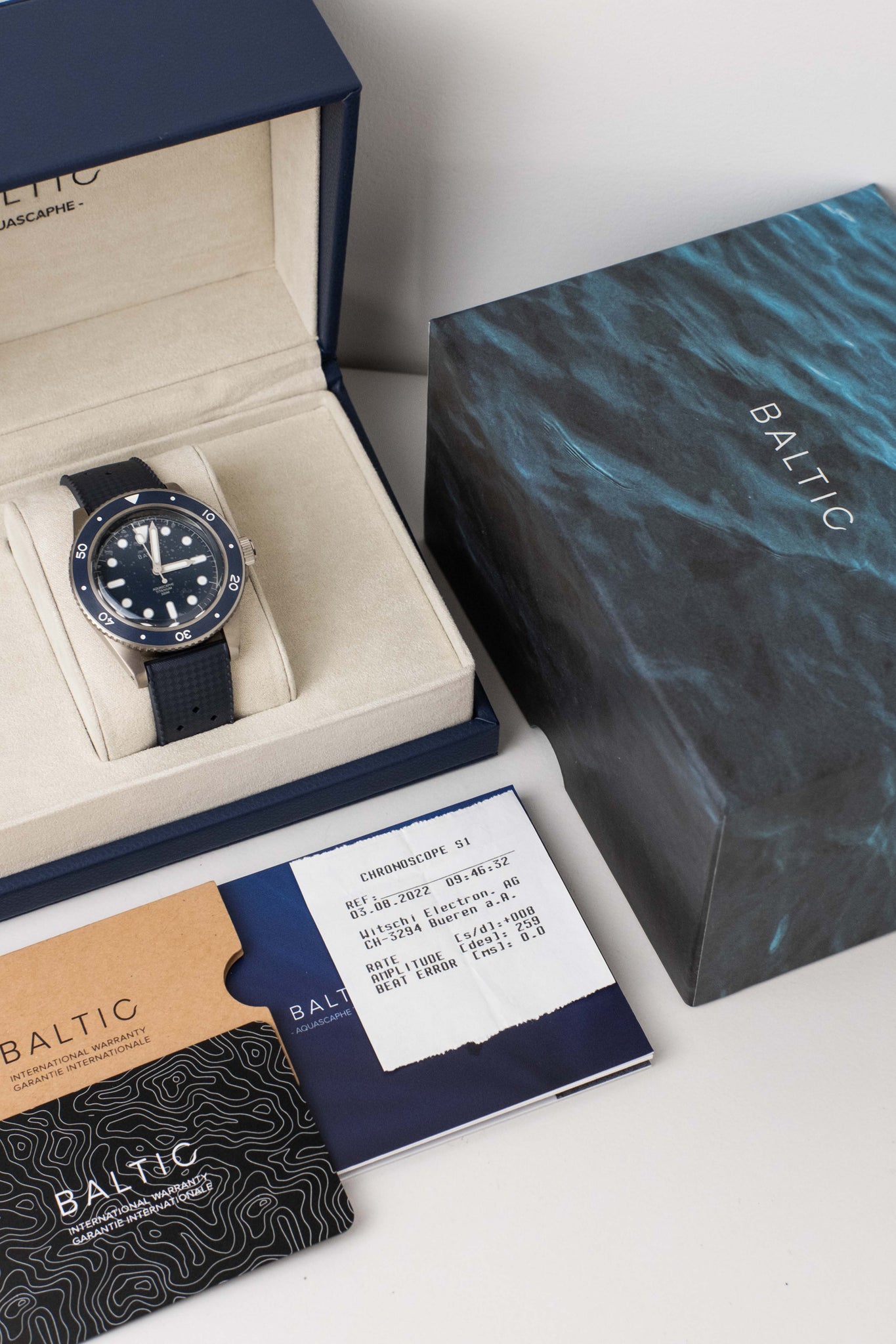 Baltic Aquascaphe Titanium Blue 2022 w/ Box & Papers (Brand New) Box and Papers Photo