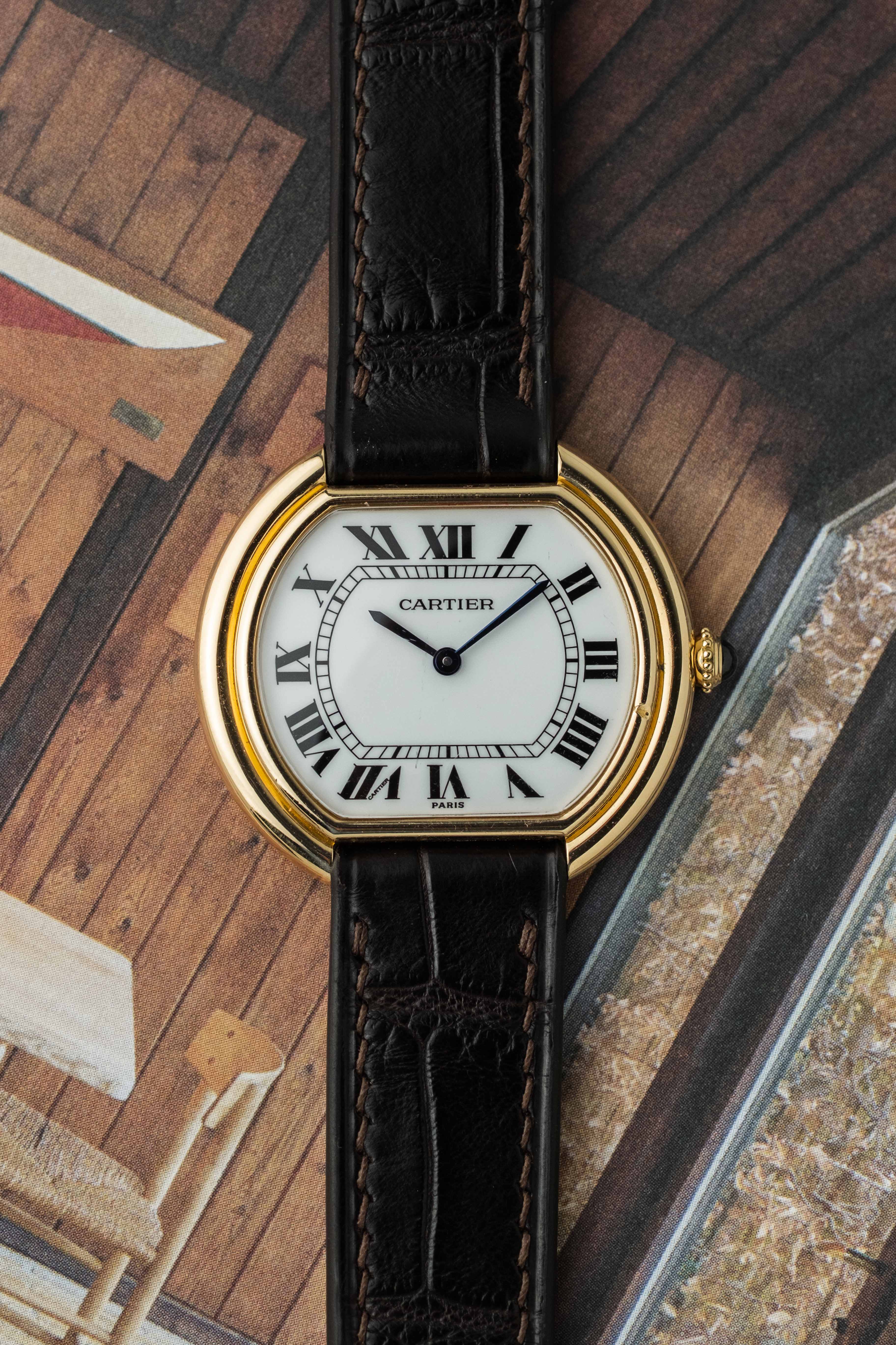 Cartier Ellipse LM 'Paris' Dial Ref. 78091 1970s w/ Service Papers