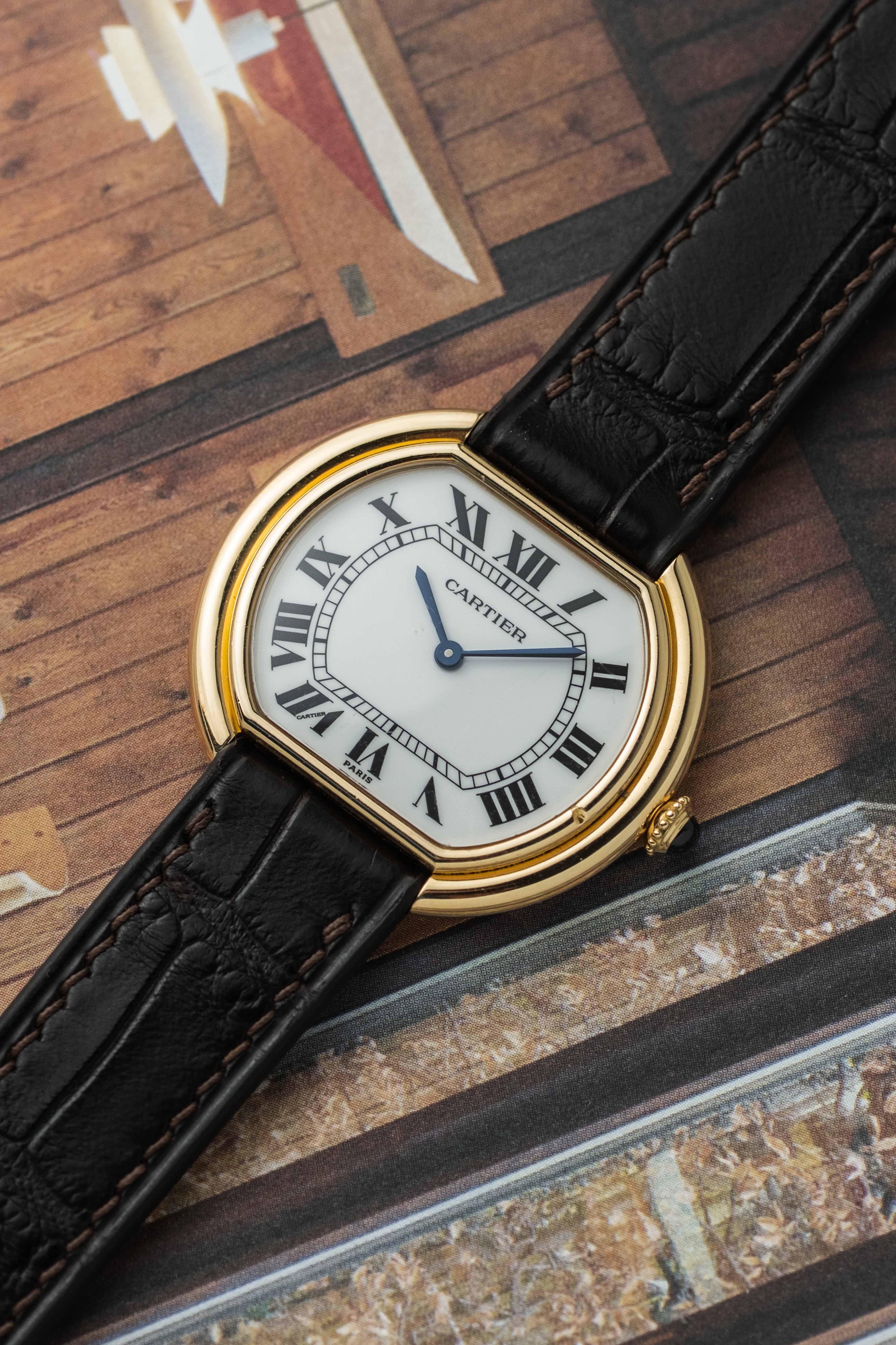Cartier Ellipse LM 'Paris' Dial Ref. 78091 1970s w/ Service Papers