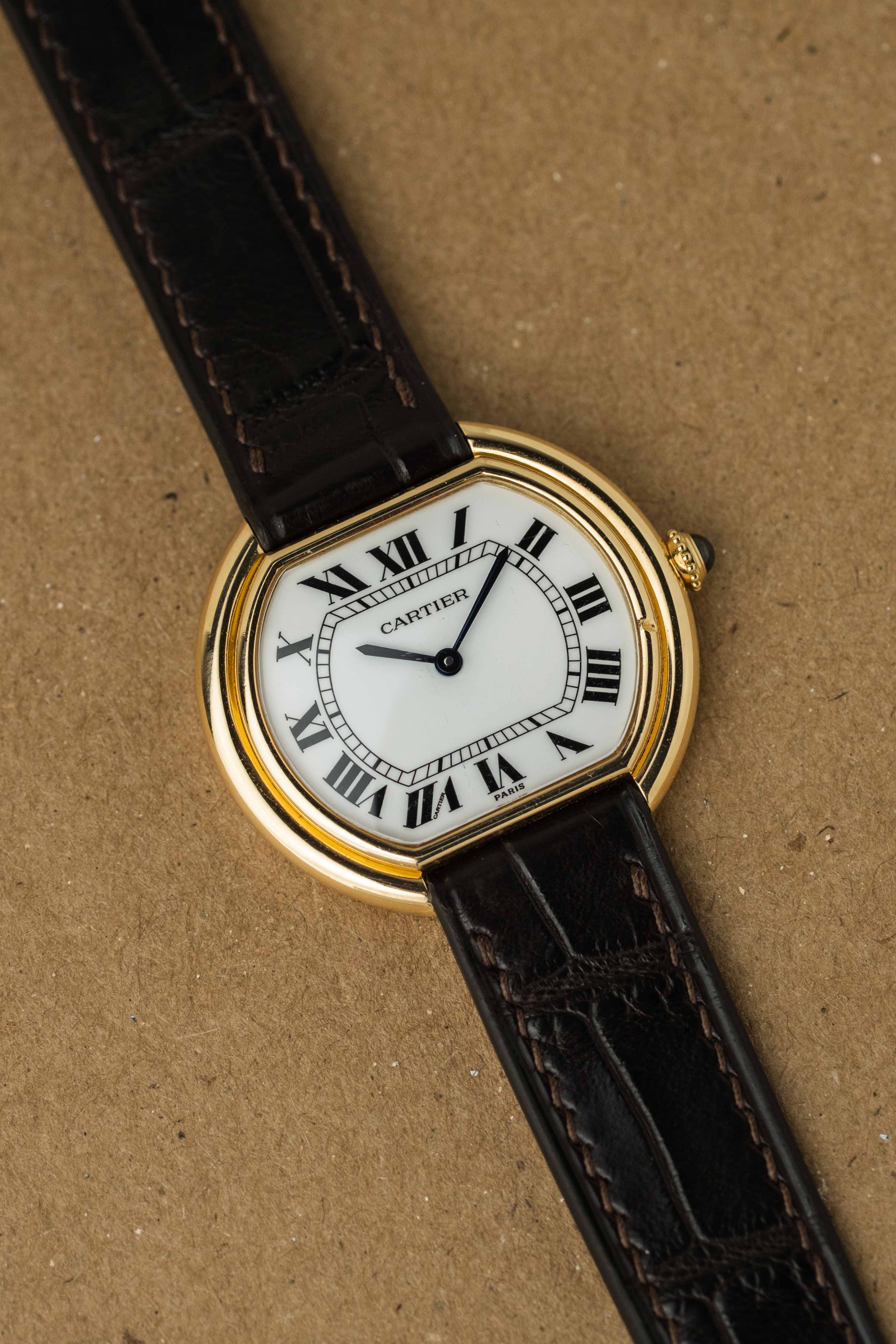 Cartier Ellipse LM 'Paris' Dial Ref. 78091 1970s w/ Service Papers