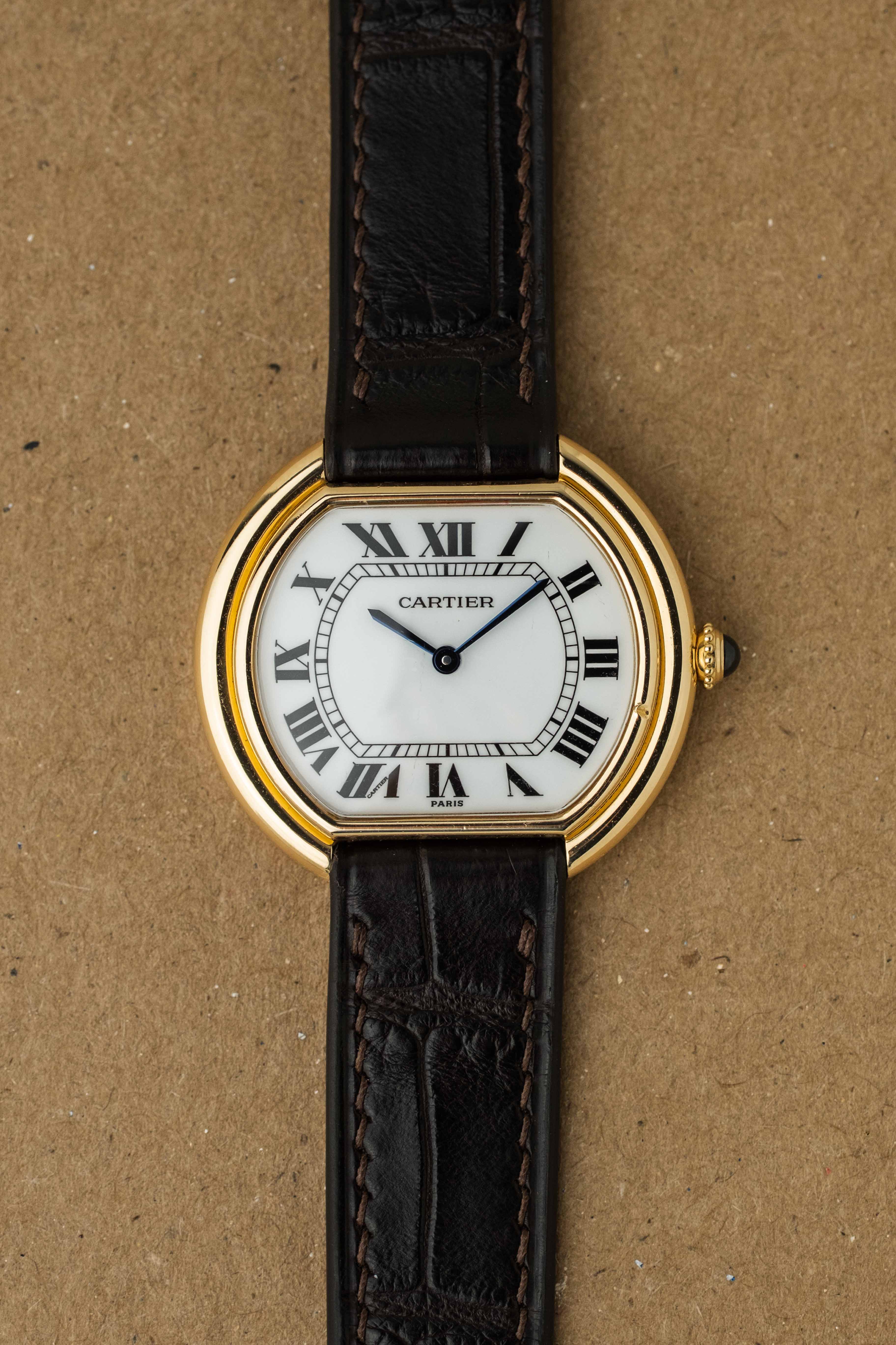 Cartier Ellipse LM 'Paris' Dial Ref. 78091 1970s w/ Service Papers
