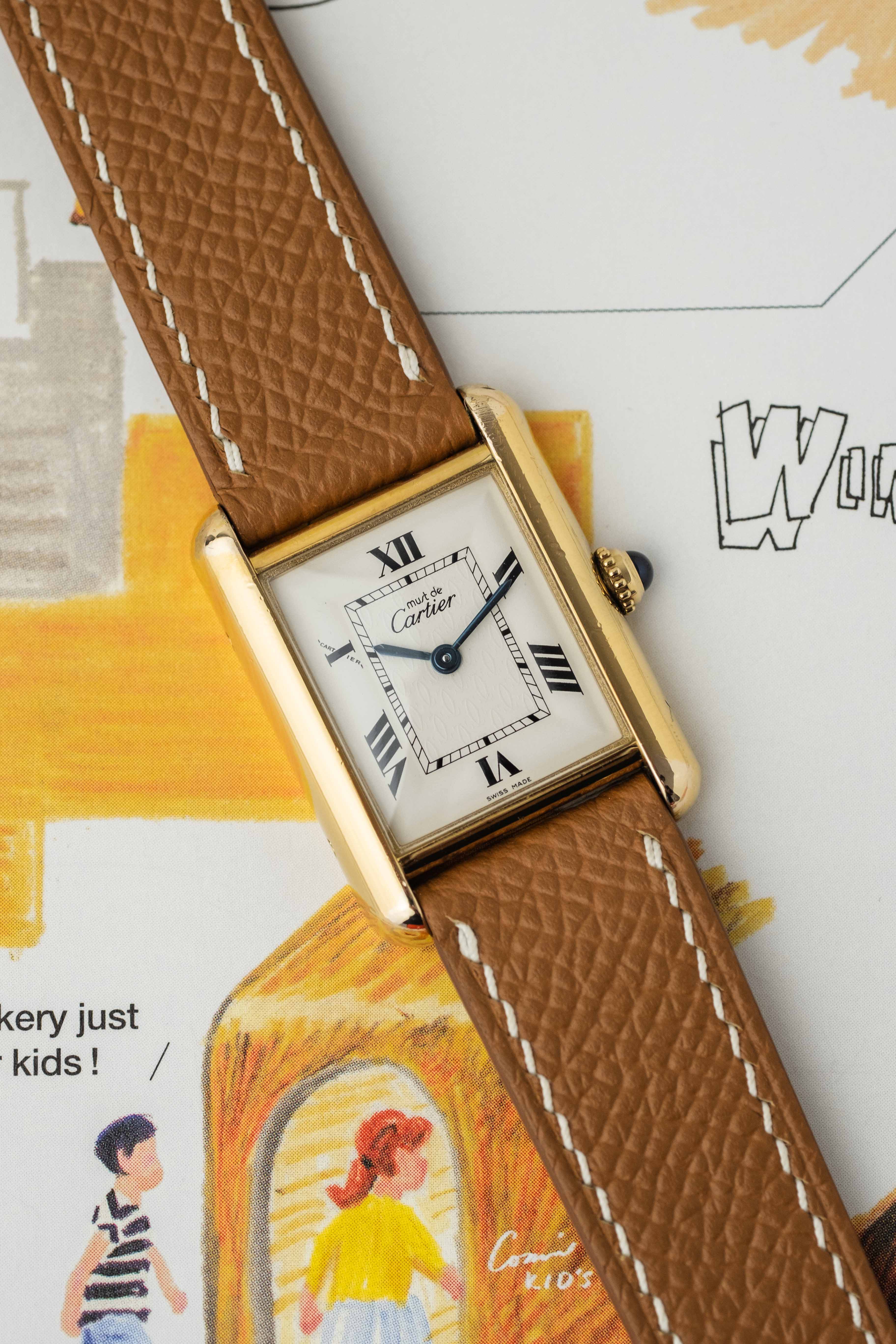 Cartier Must de Tank SM Ref. 2415 'White Motif' Dial 1990's