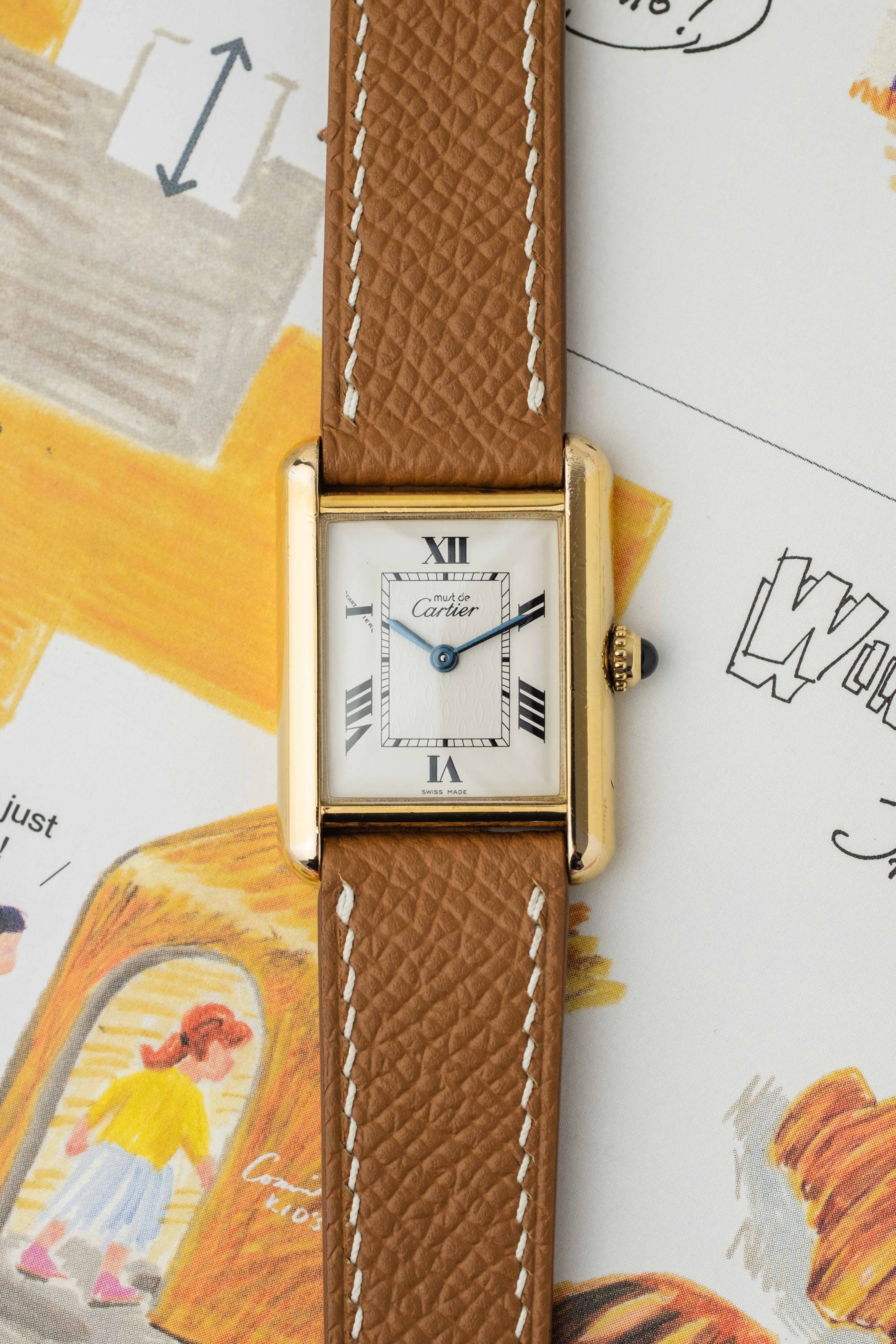 Cartier Must de Tank SM Ref. 2415 'White Motif' Dial 1990's