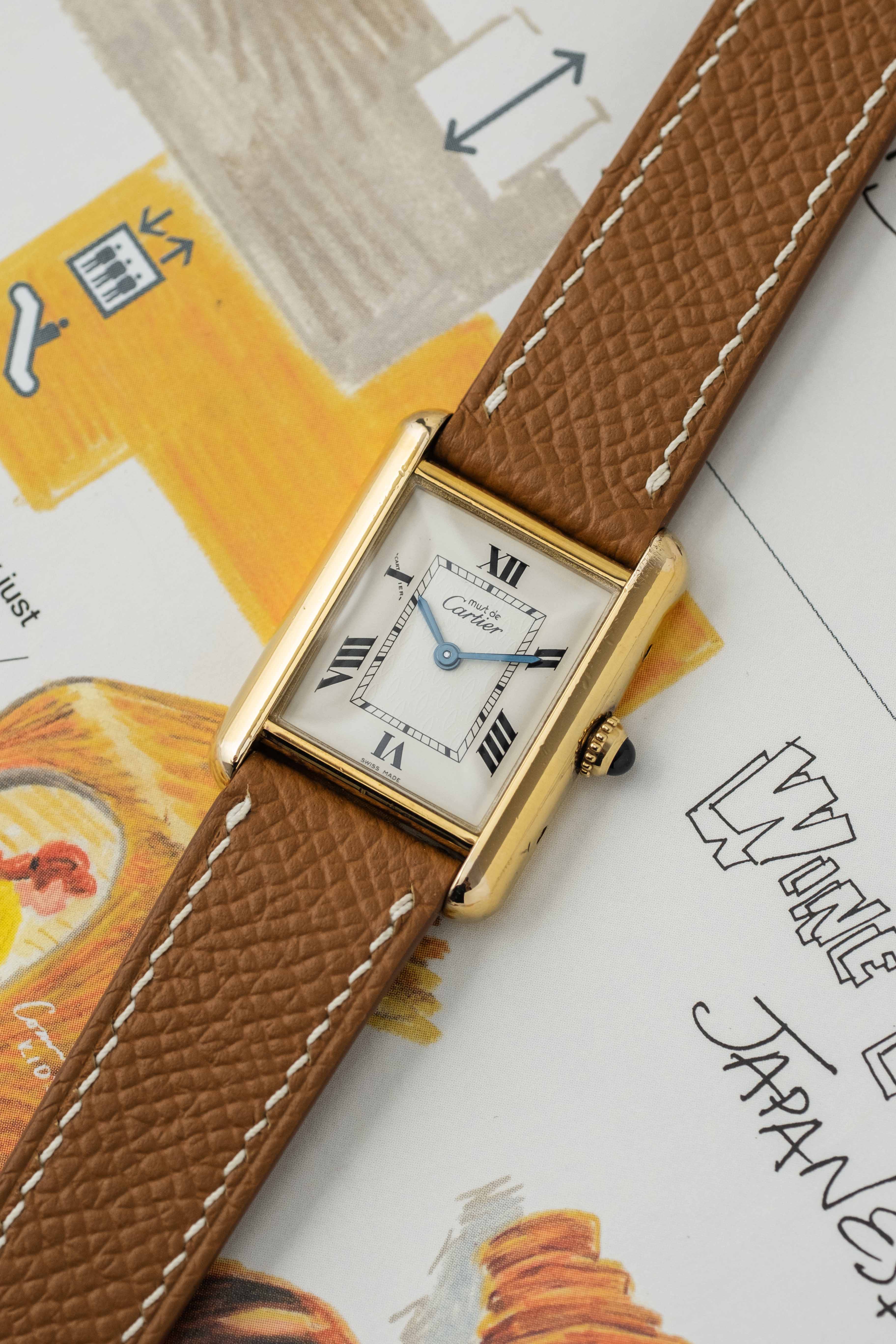 Cartier Must de Tank SM Ref. 2415 'White Motif' Dial 1990's