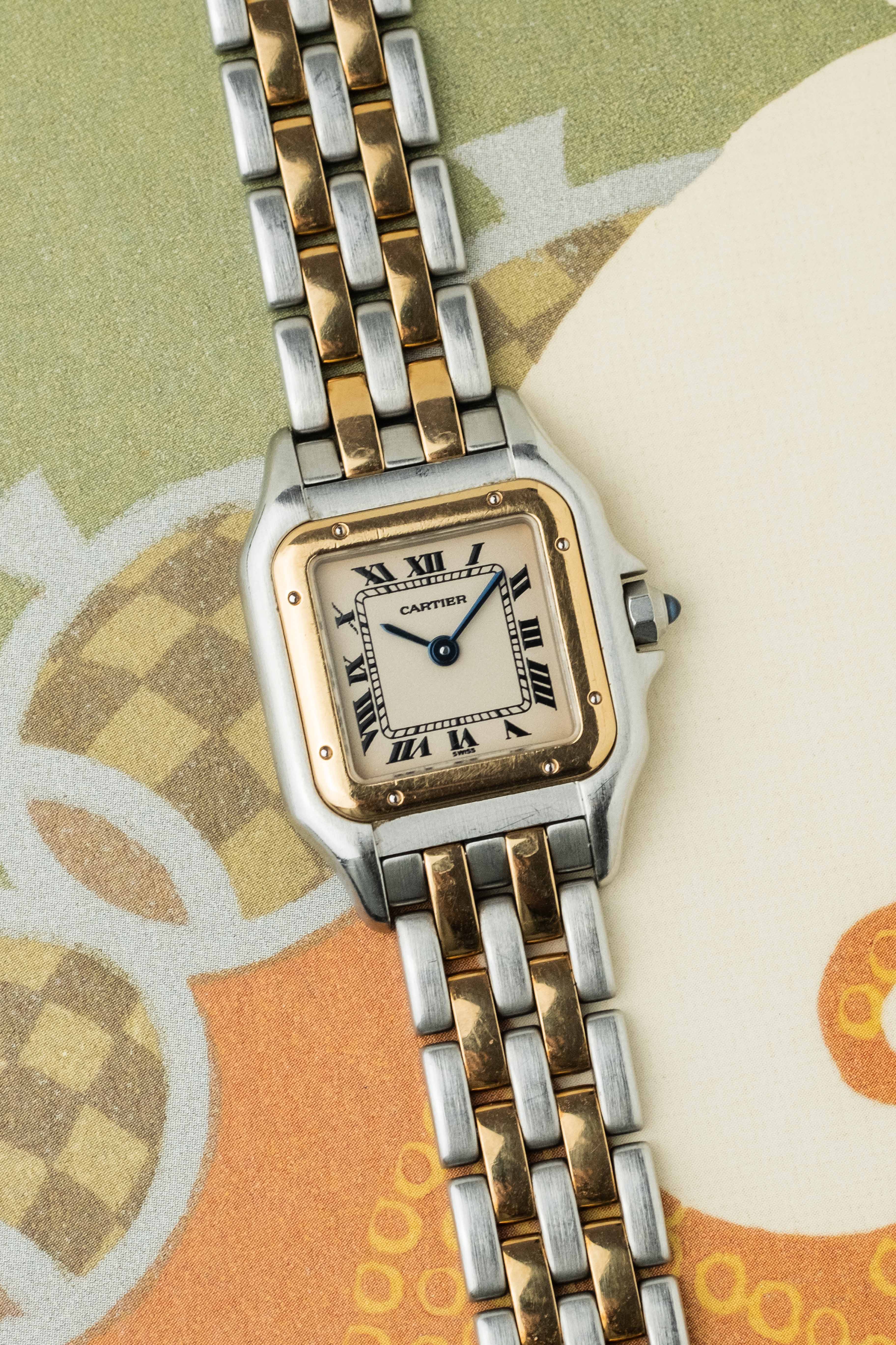 Cartier Panthere SM Two-Tone, Two Row Ref. 1057917 1990 w/ Box & Papers