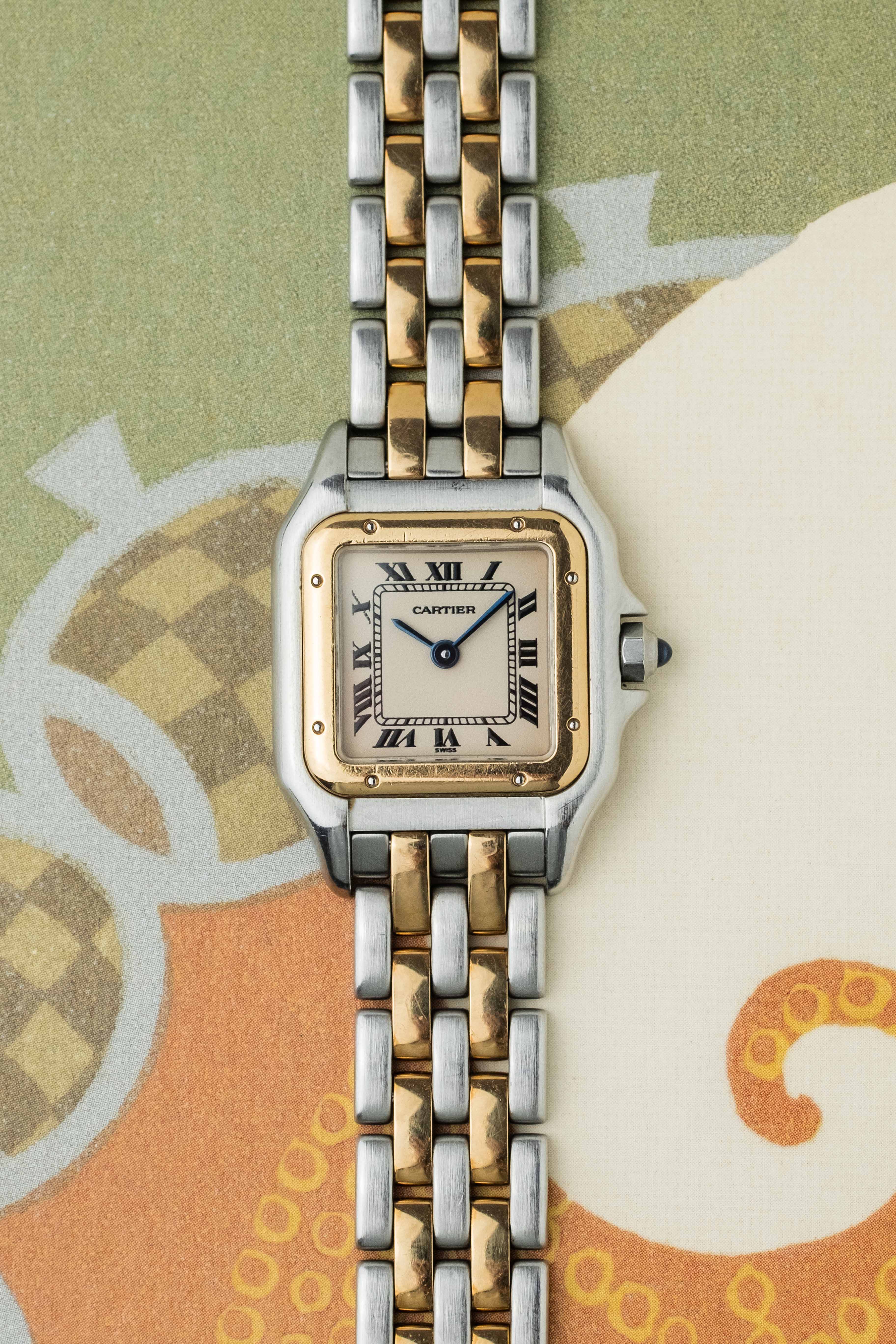 Cartier Panthere SM Two-Tone, Two Row Ref. 1057917 1990 w/ Box & Papers