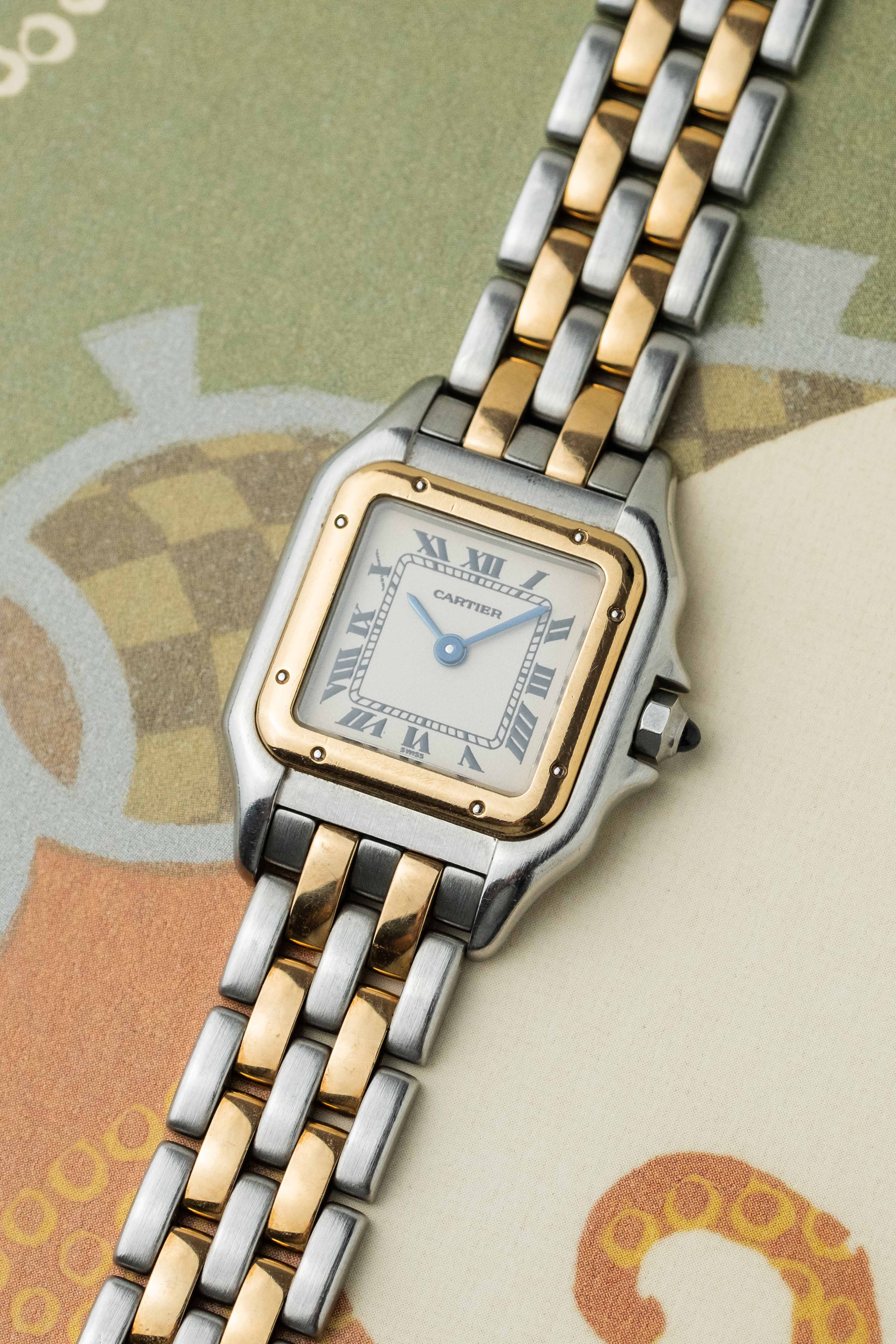 Cartier Panthere SM Two-Tone, Two Row Ref. 1057917 1990 w/ Box & Papers