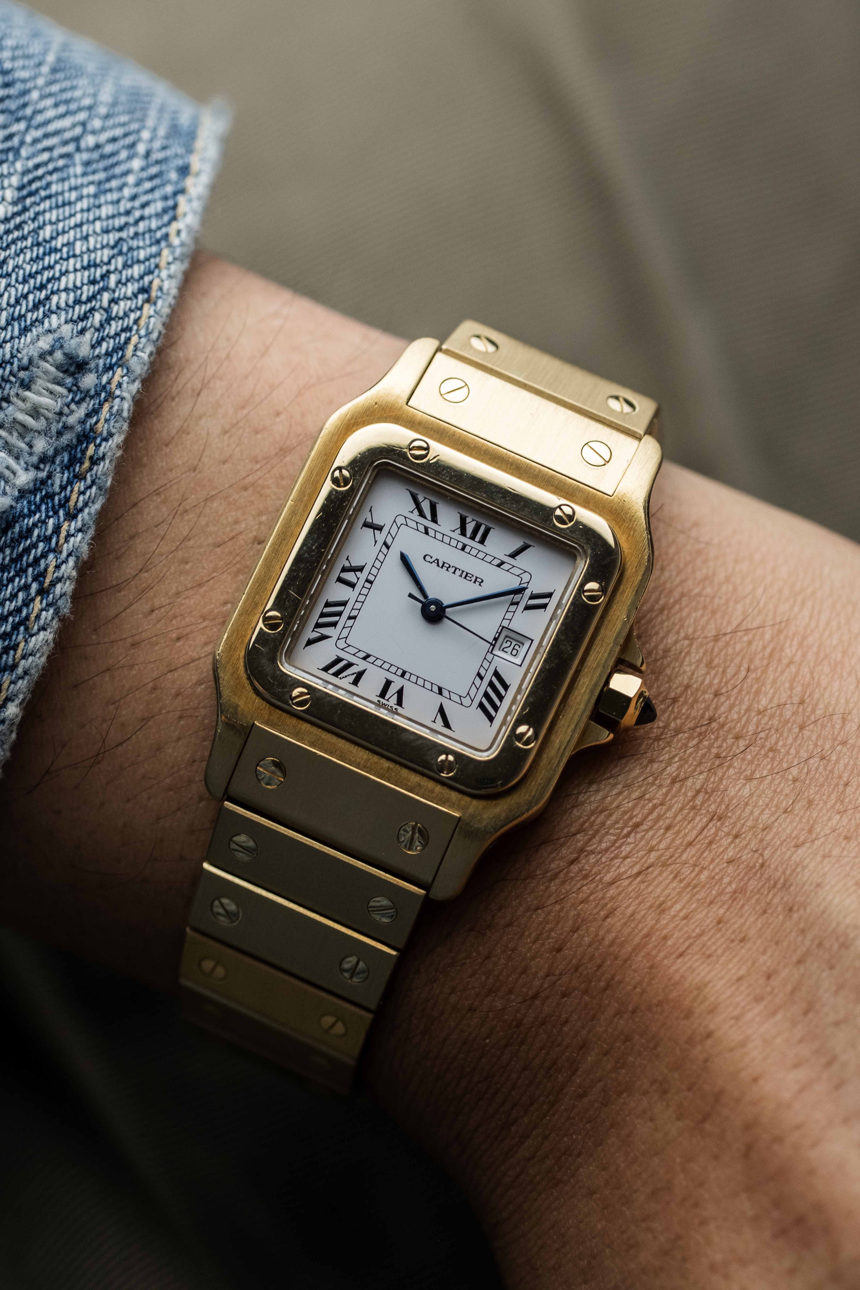 Cartier Santos Carrée Ref. 2960 'Or Massif' 1980s
