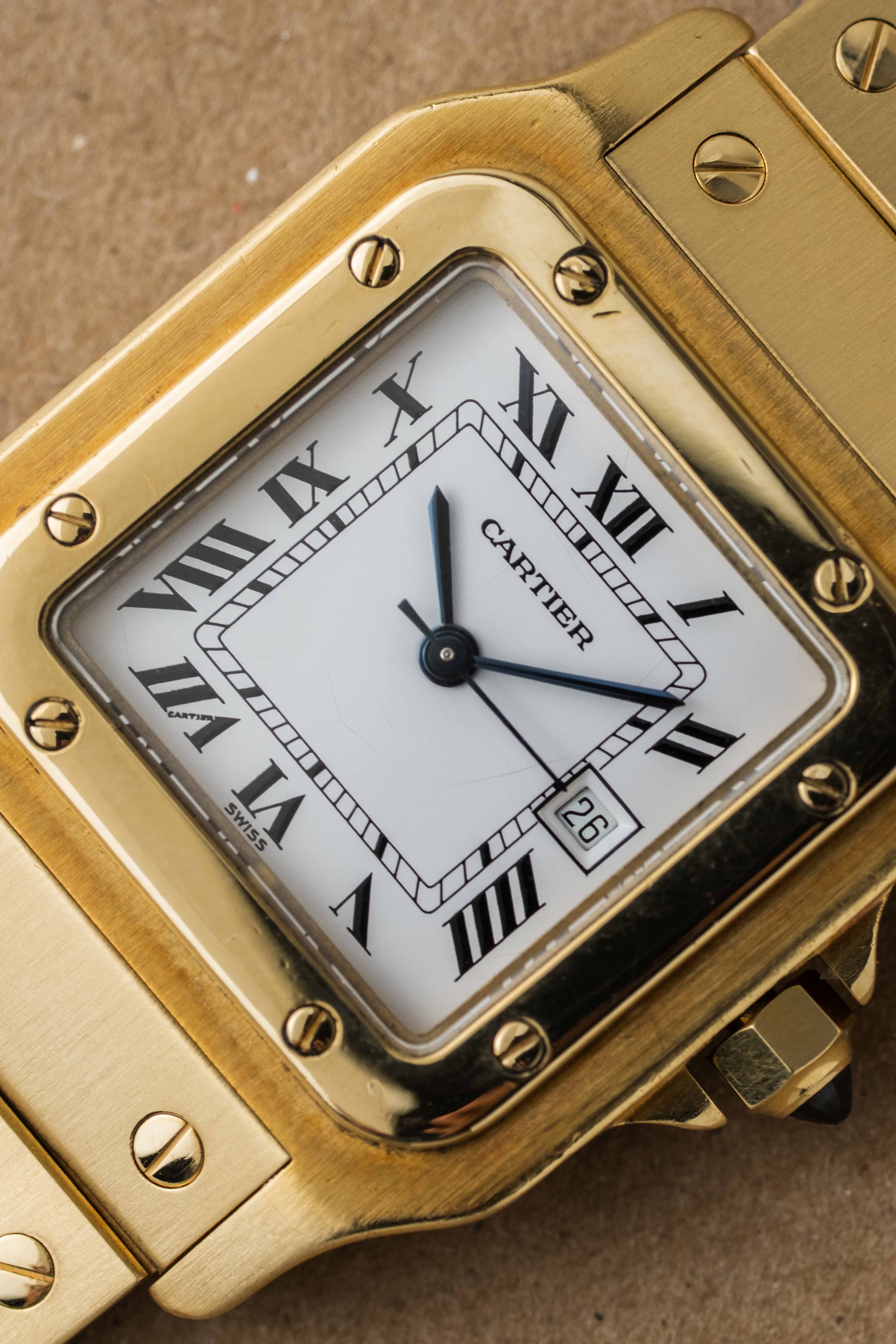Cartier Santos Carrée Ref. 2960 'Or Massif' 1980s