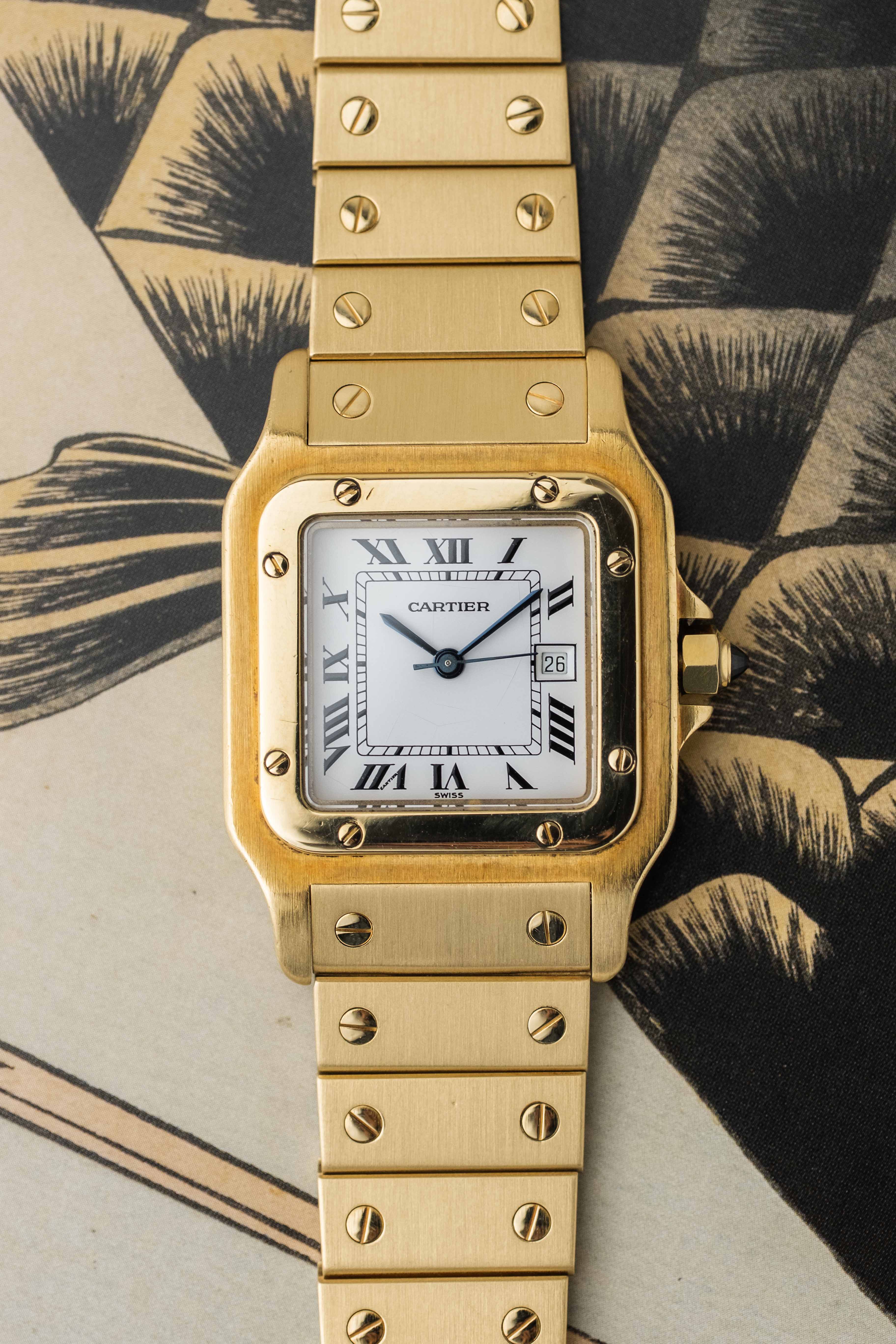 Cartier Santos Carrée Ref. 2960 'Or Massif' 1980s