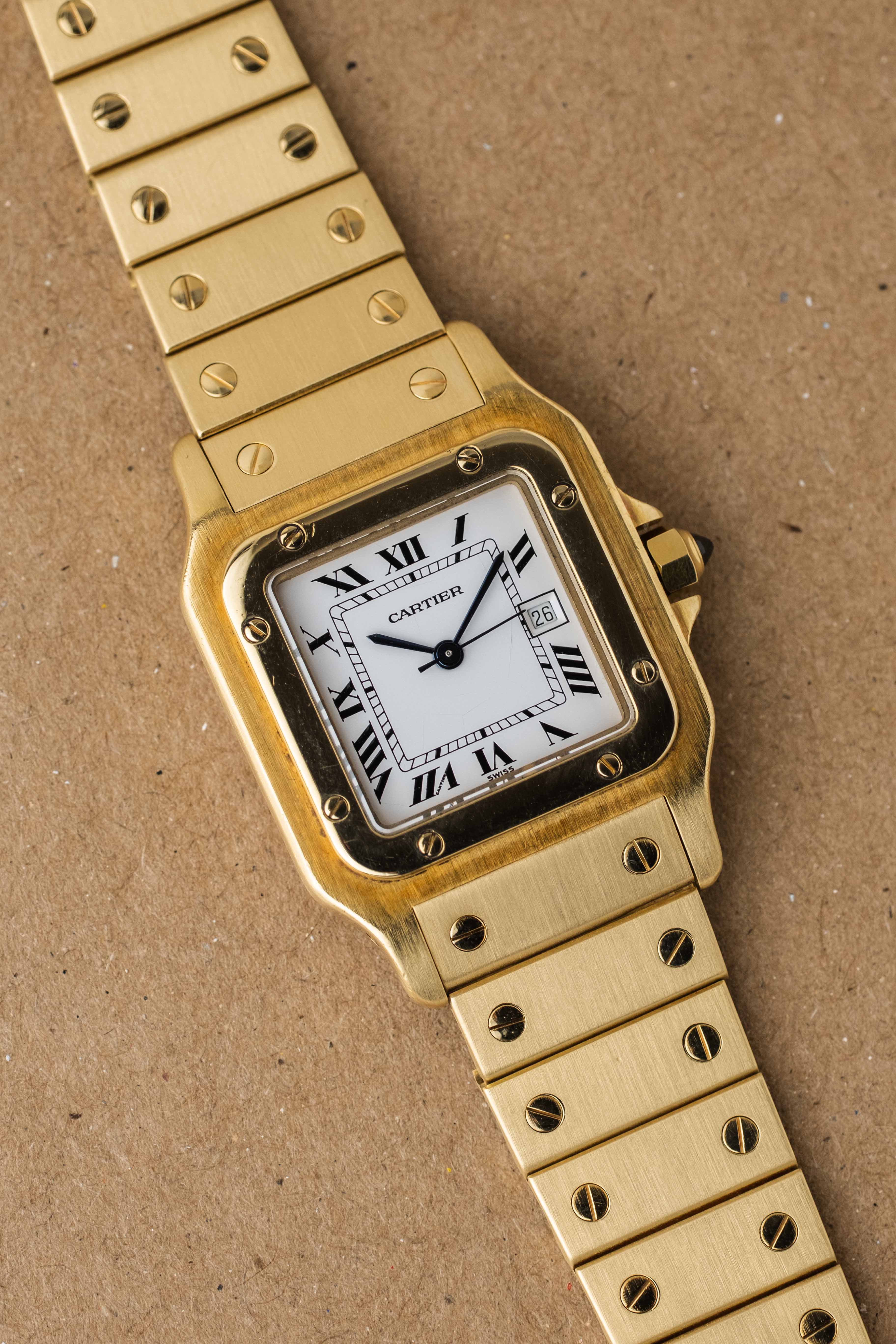 Cartier Santos Carrée Ref. 2960 'Or Massif' 1980s