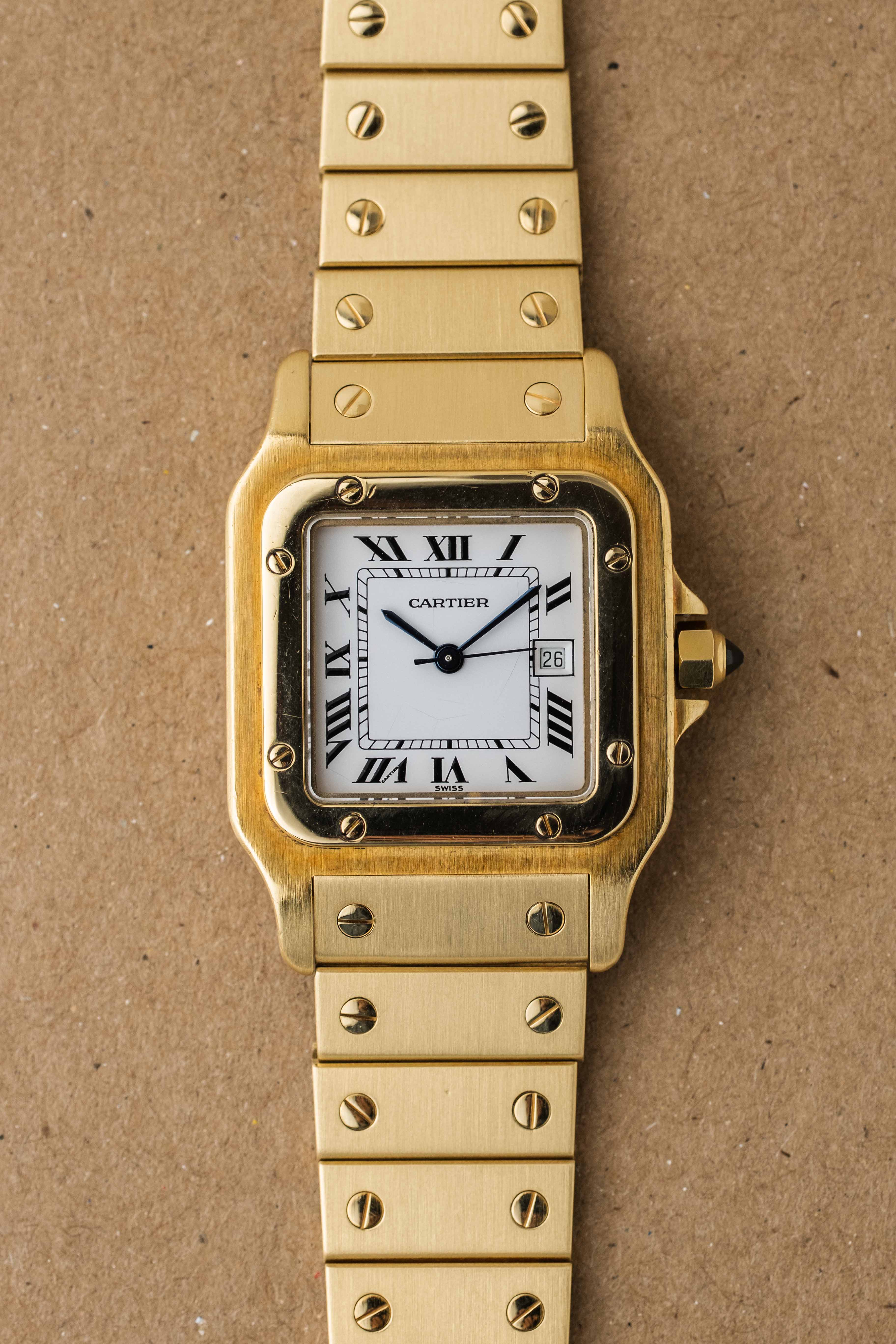 Cartier Santos Carrée Ref. 2960 'Or Massif' 1980s